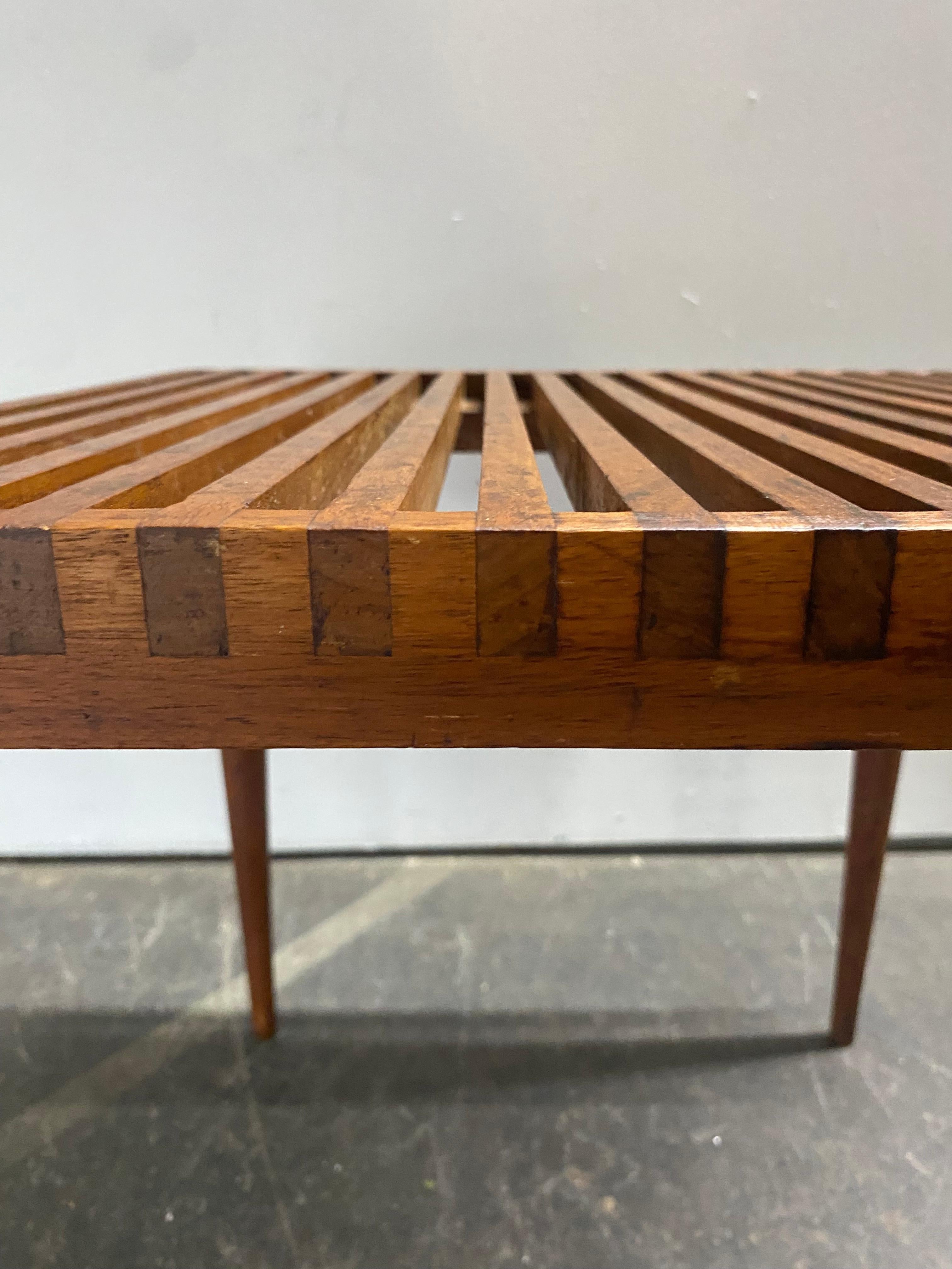 Walnut Mel Smilow Slat End / Side Table