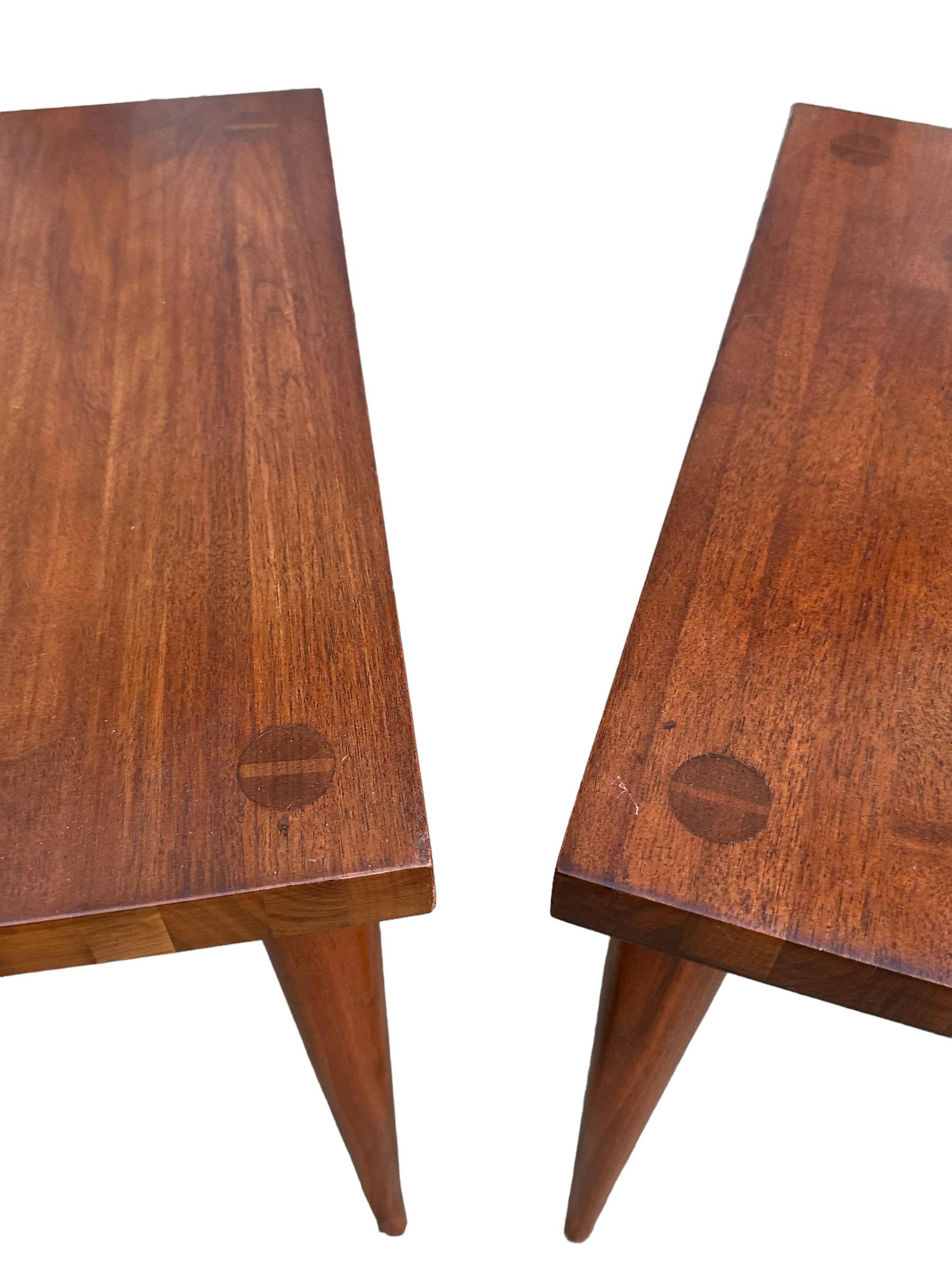 20th Century Mel Smilow Stacking End Tables in Solid Walnut For Sale