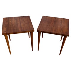 Retro Mel Smilow Stacking End Tables in Solid Walnut