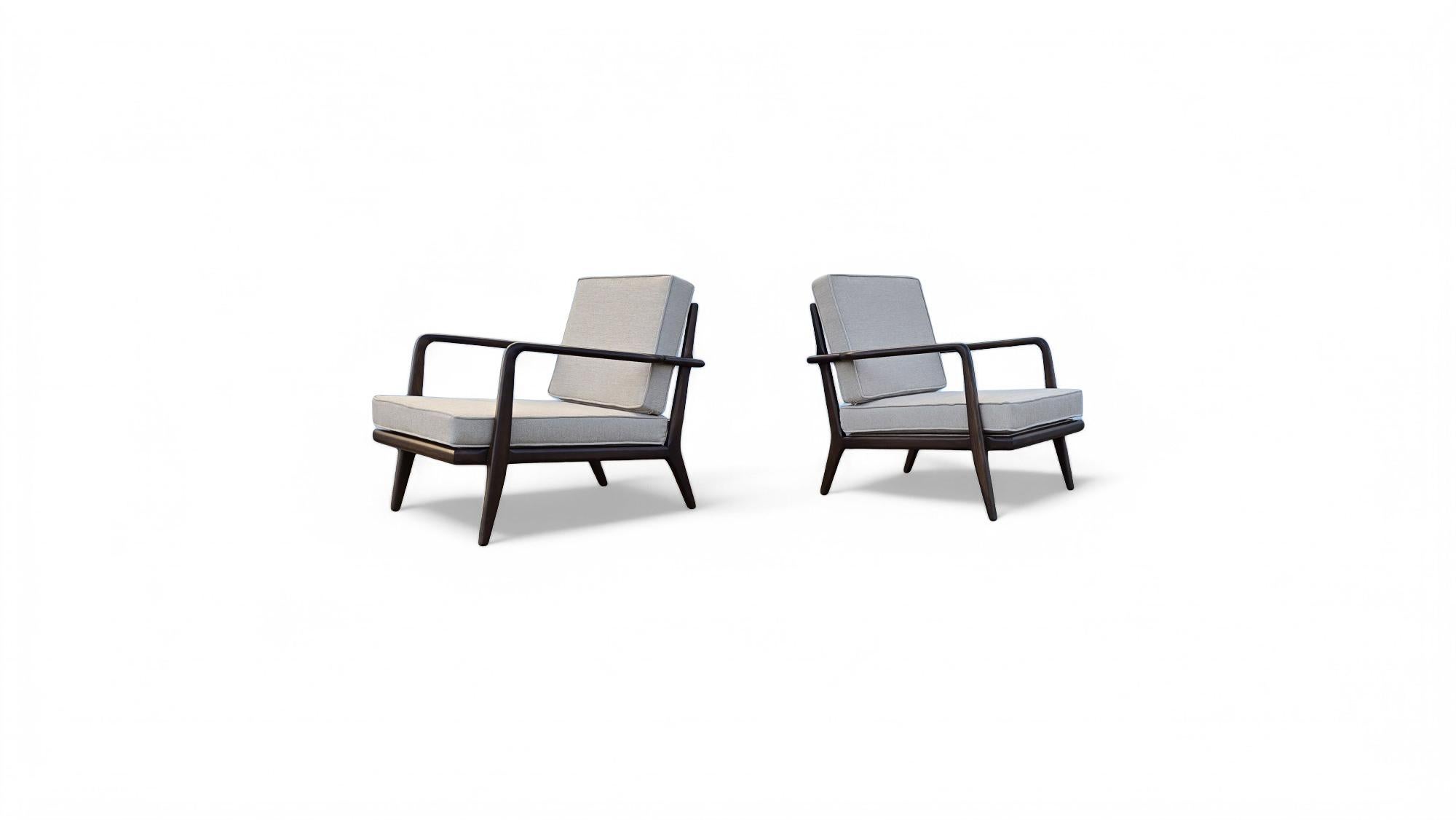 Mel Smilow Nussbaum Schiene zurück Lounge Stühle im Angebot 3