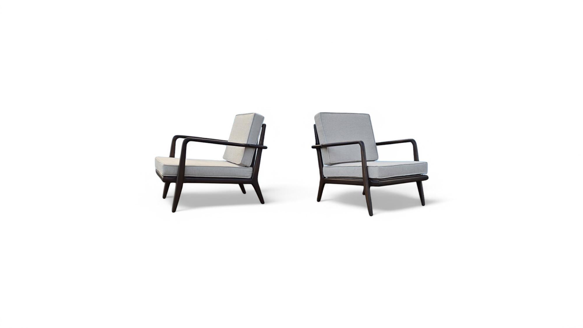 Mel Smilow Nussbaum Schiene zurück Lounge Stühle im Angebot 4