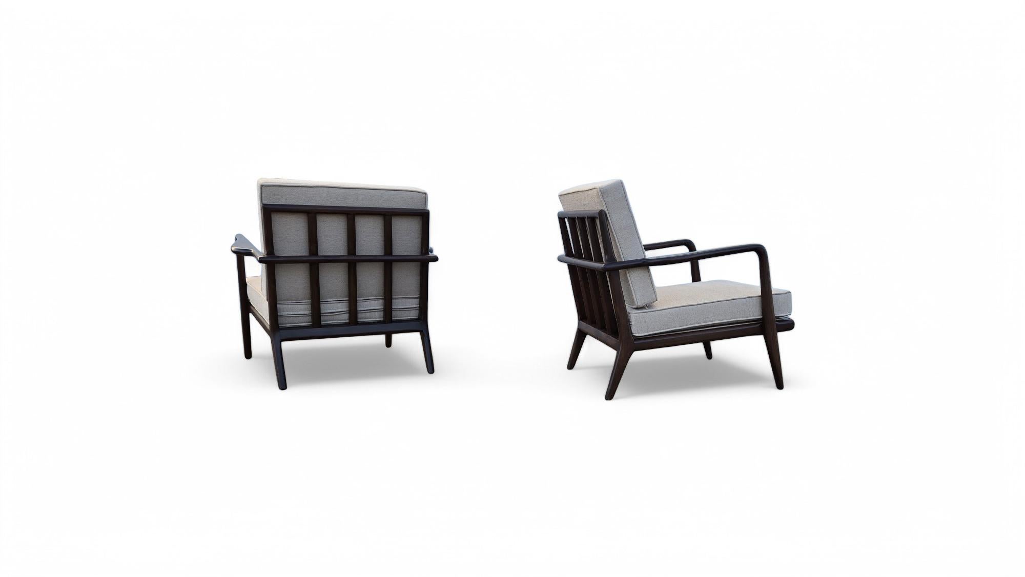 Mel Smilow Nussbaum Schiene zurück Lounge Stühle im Angebot 5