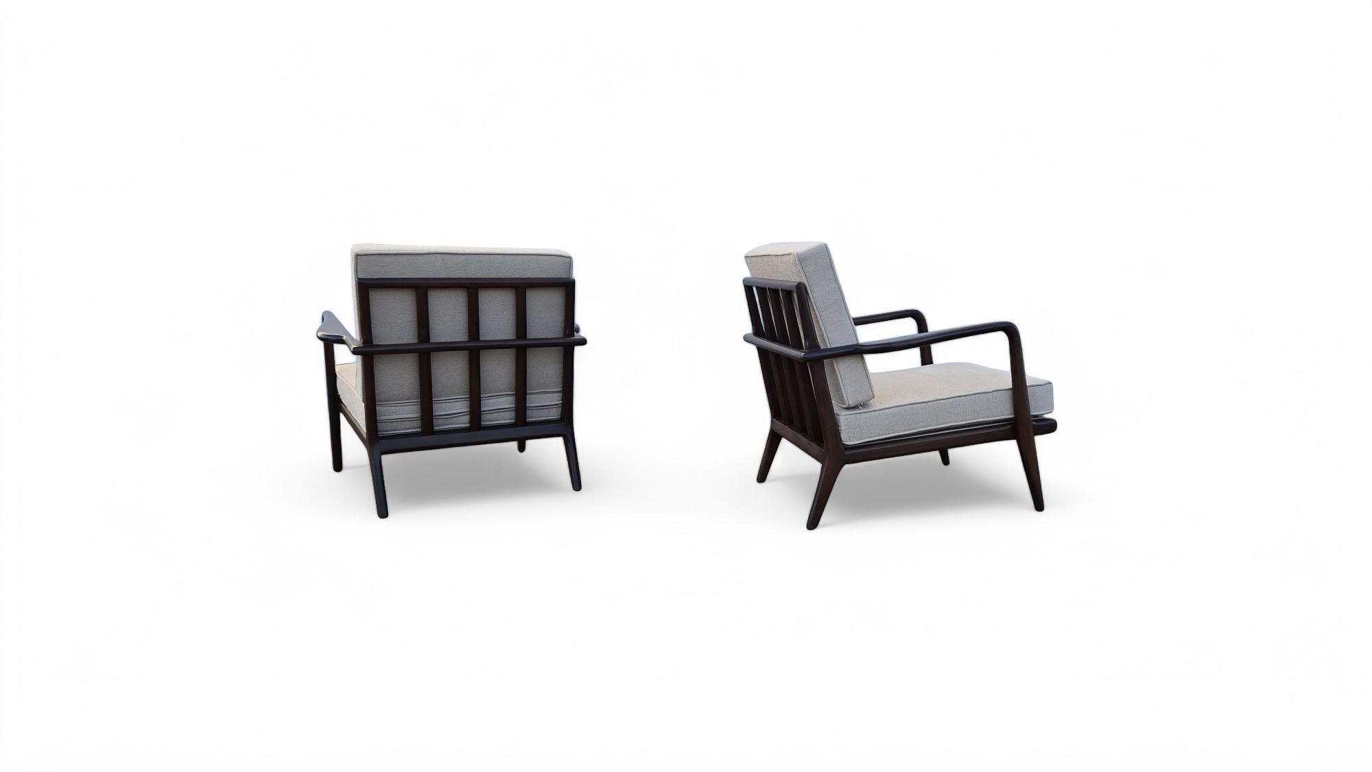 Mel Smilow Nussbaum Schiene zurück Lounge Stühle im Angebot 6