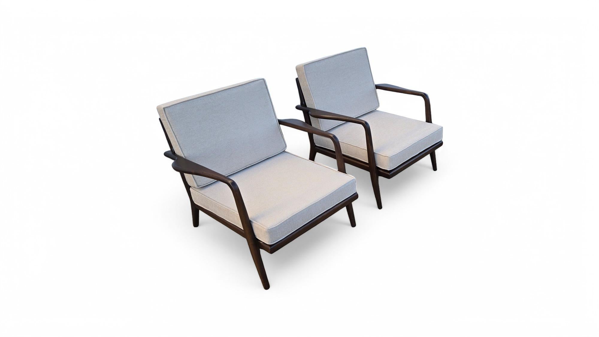 Mel Smilow Nussbaum Schiene zurück Lounge Stühle im Angebot 7