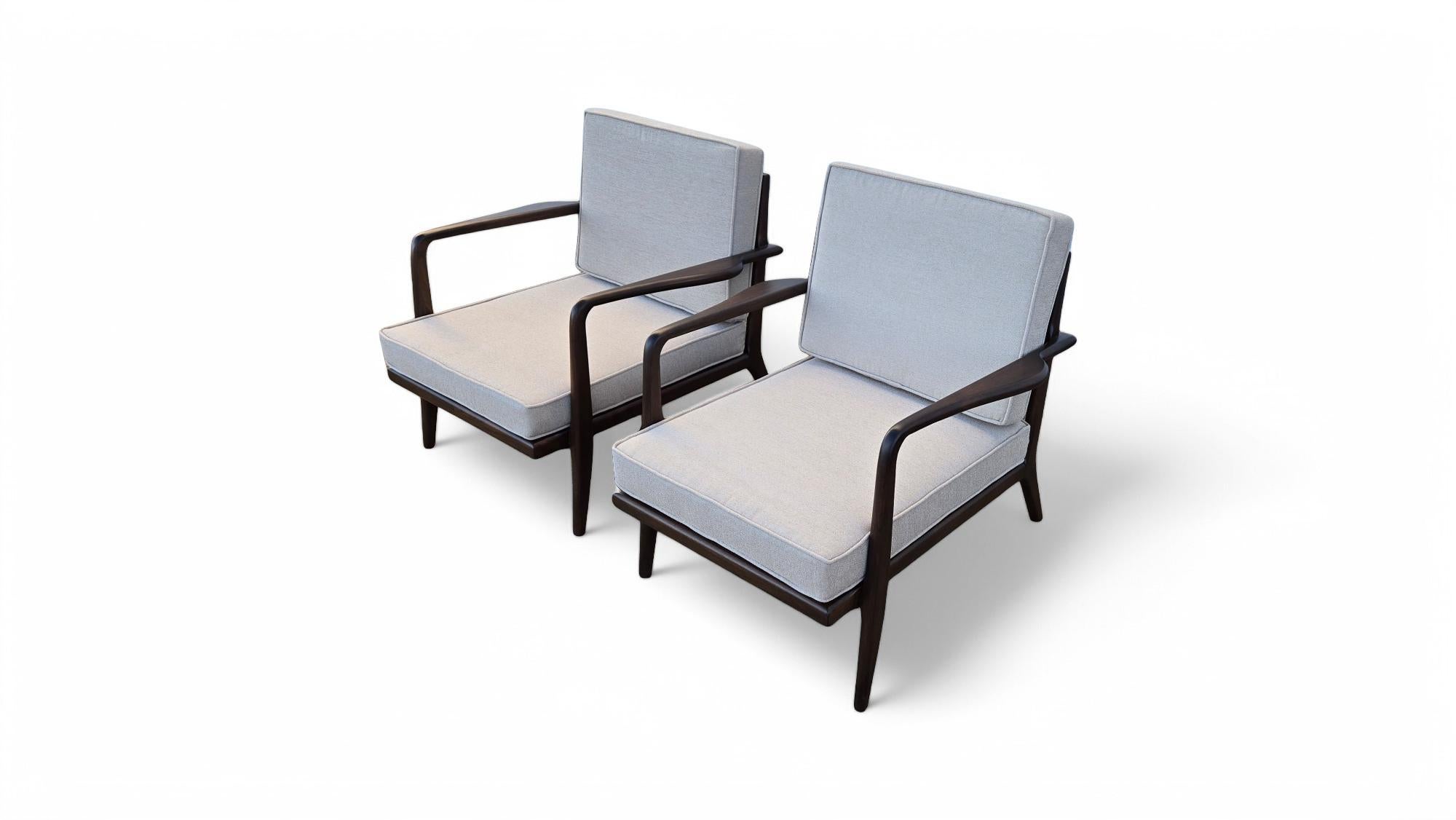 Mel Smilow Nussbaum Schiene zurück Lounge Stühle im Angebot 8