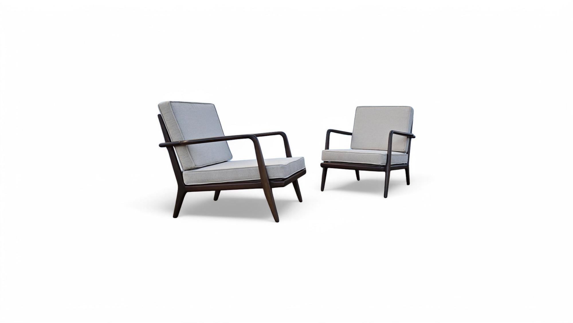 Mel Smilow Nussbaum Schiene zurück Lounge Stühle im Angebot 10