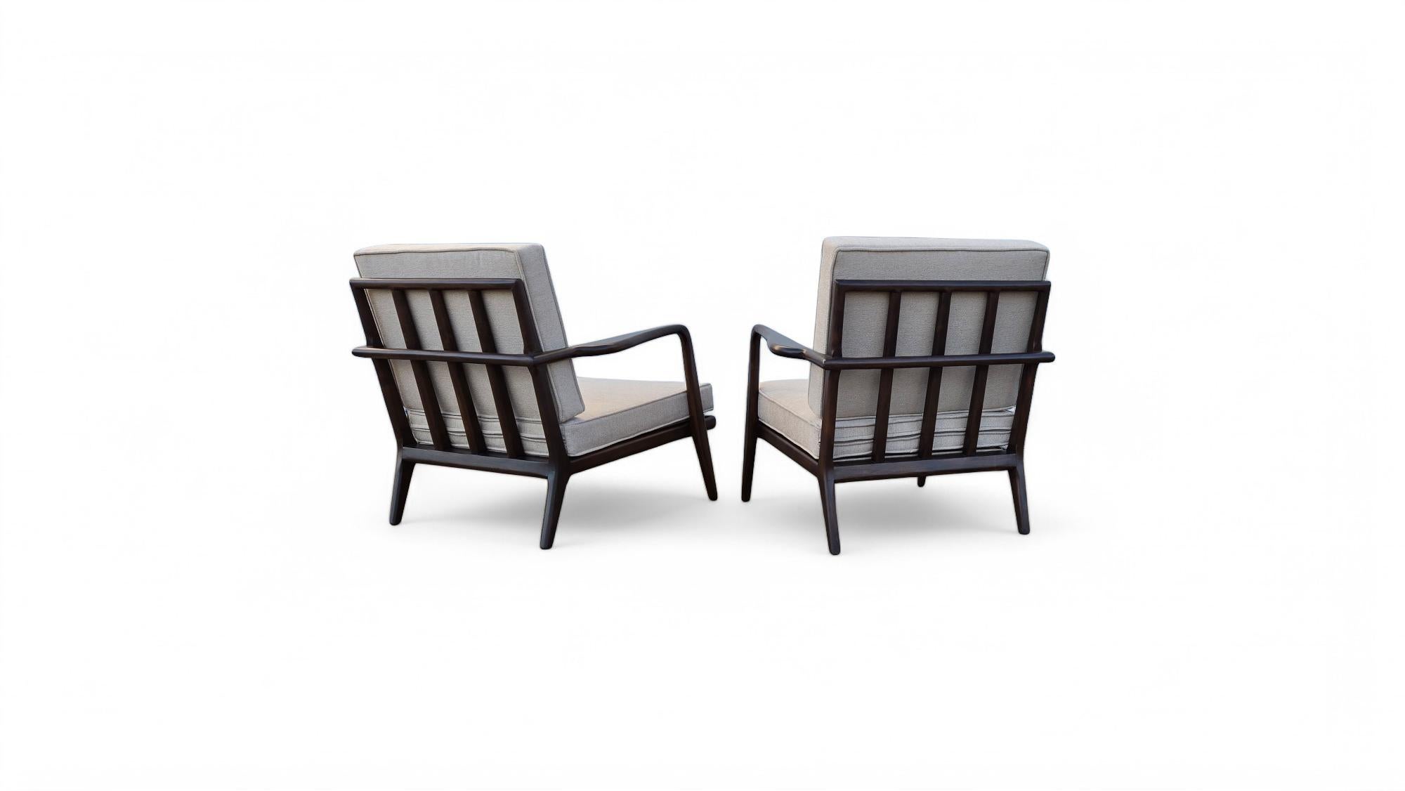 Mel Smilow Nussbaum Schiene zurück Lounge Stühle im Angebot 11