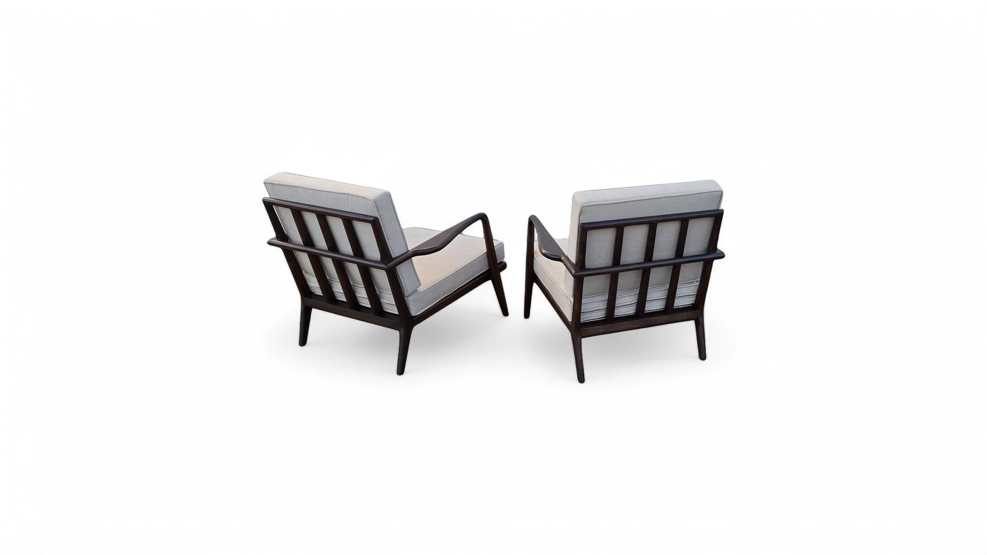 Mel Smilow Nussbaum Schiene zurück Lounge Stühle im Angebot 12