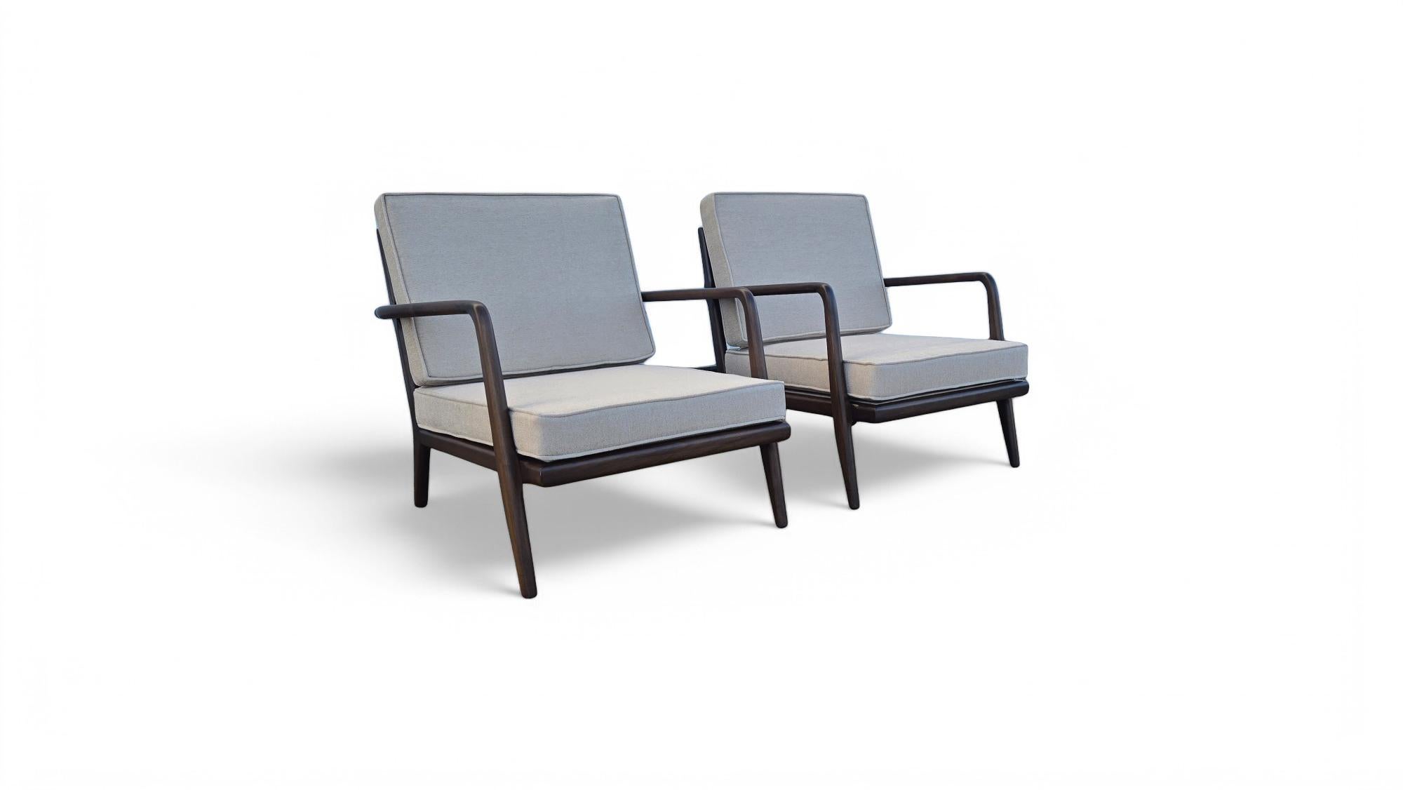 Mel Smilow Nussbaum Schiene zurück Lounge Stühle (amerikanisch) im Angebot