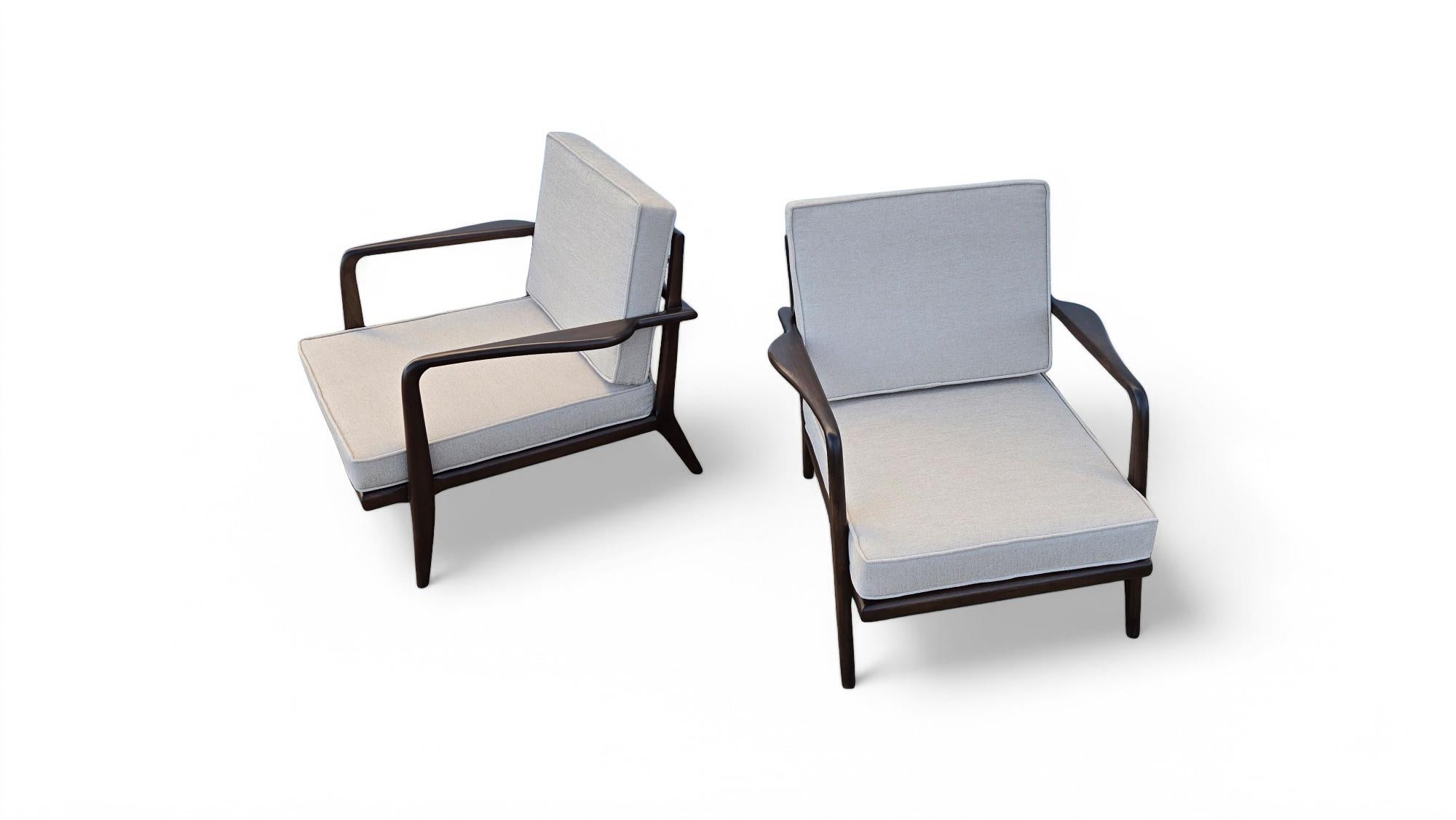 Mel Smilow Nussbaum Schiene zurück Lounge Stühle (Polster) im Angebot