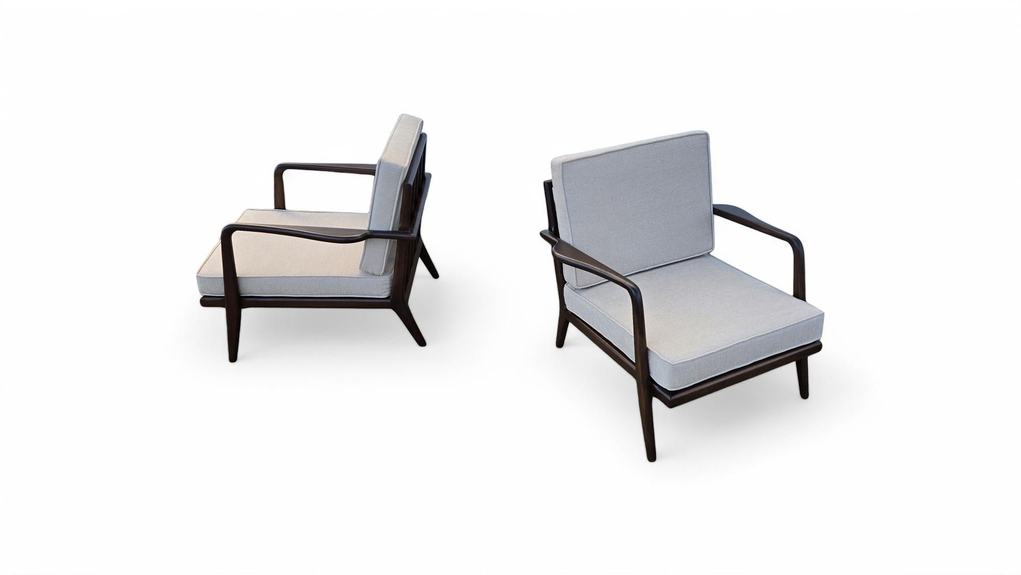 Mel Smilow Nussbaum Schiene zurück Lounge Stühle im Angebot 1