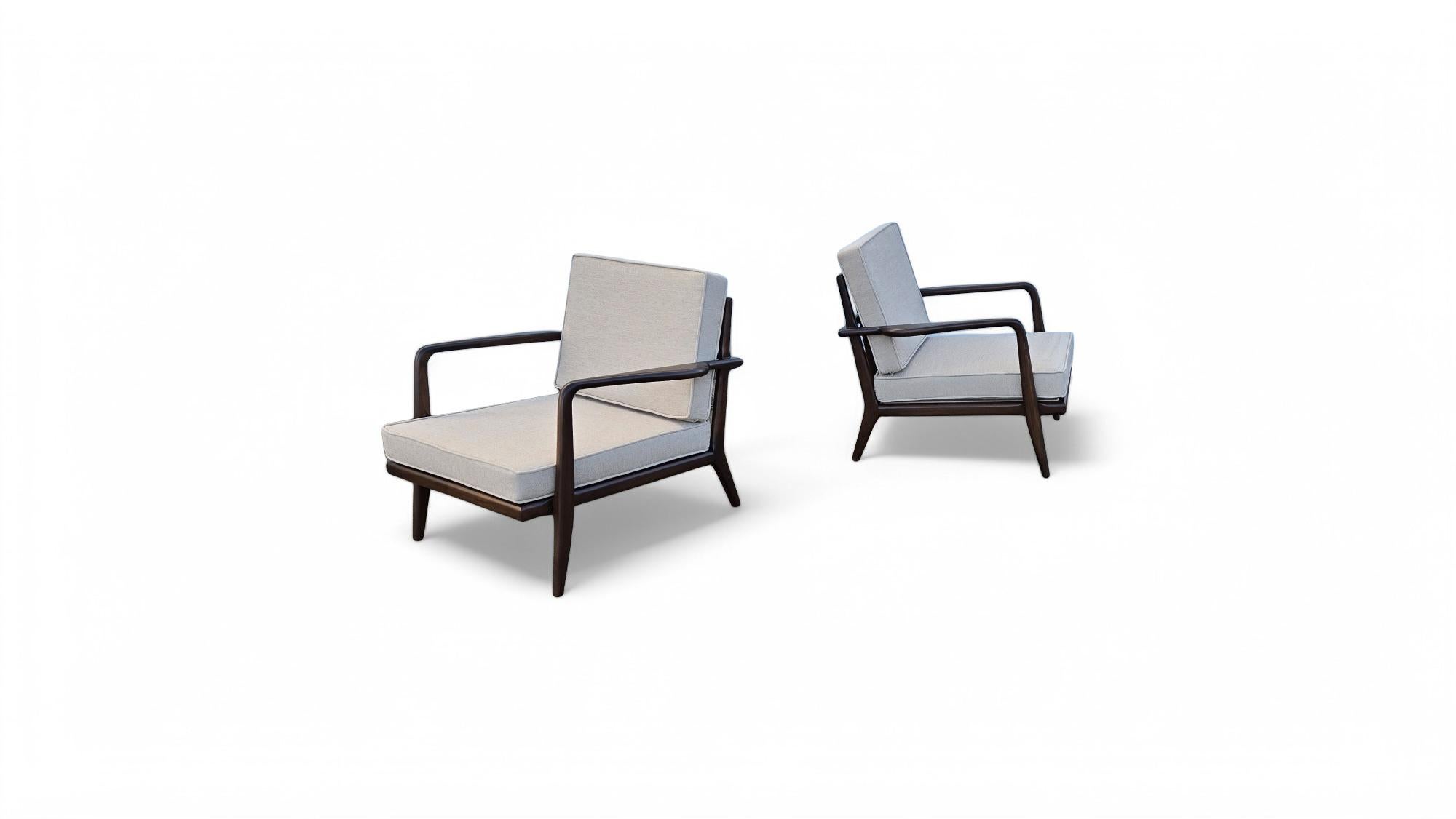 Mel Smilow Nussbaum Schiene zurück Lounge Stühle im Angebot 2