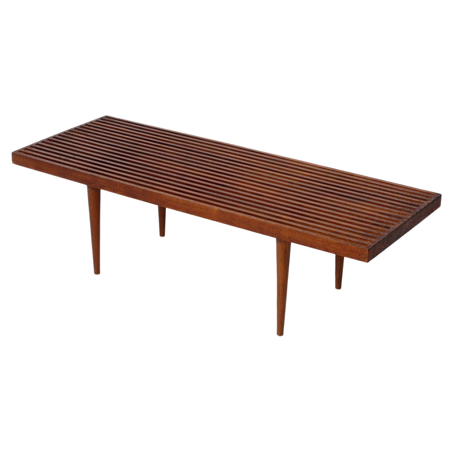 Mel Smilow Walnut Slat Bench or Coffee Table