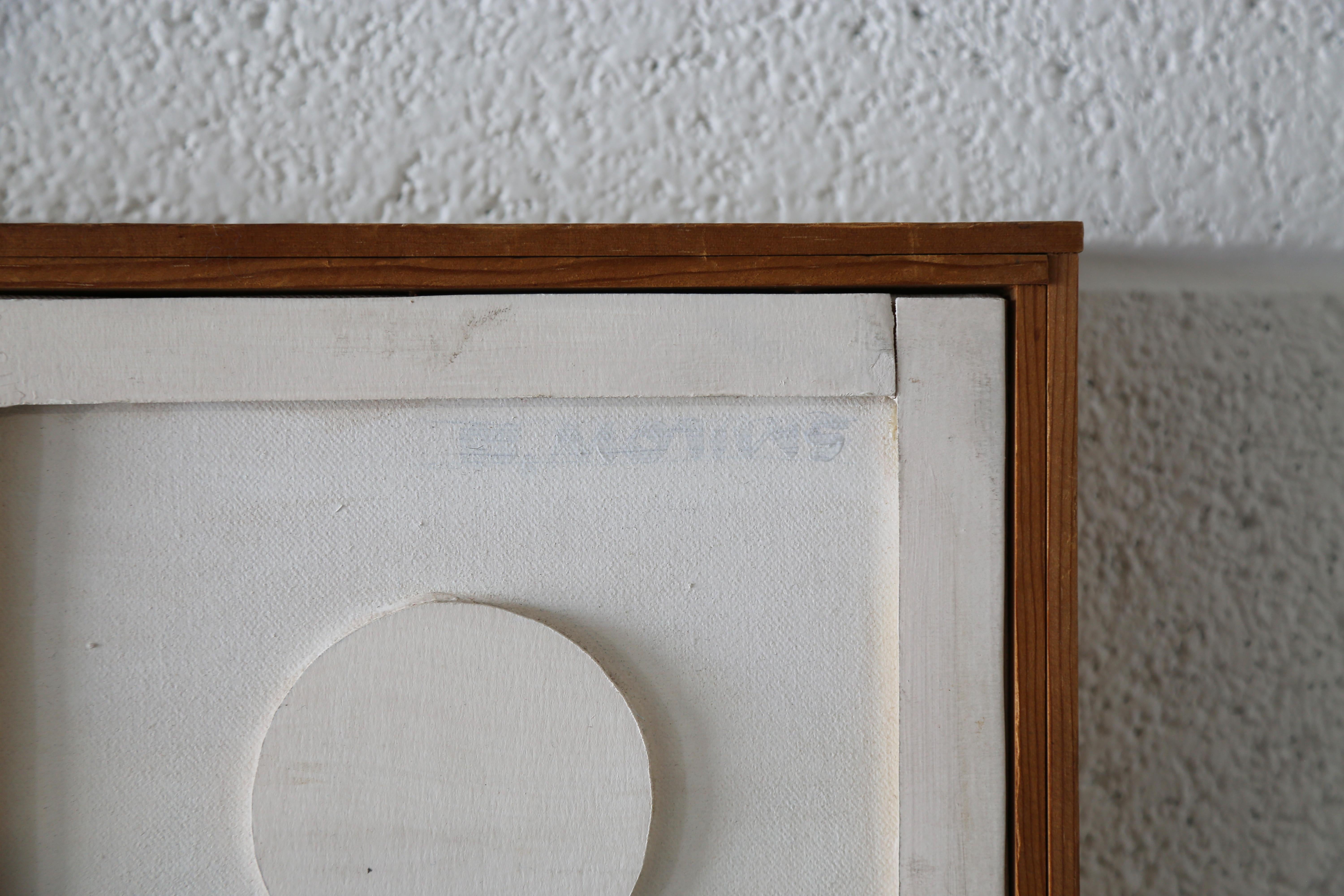 Mel Smilow Retícula abstracta blanca Óleo sobre lienzo Ensamblaje 1988 finales del siglo XX en venta