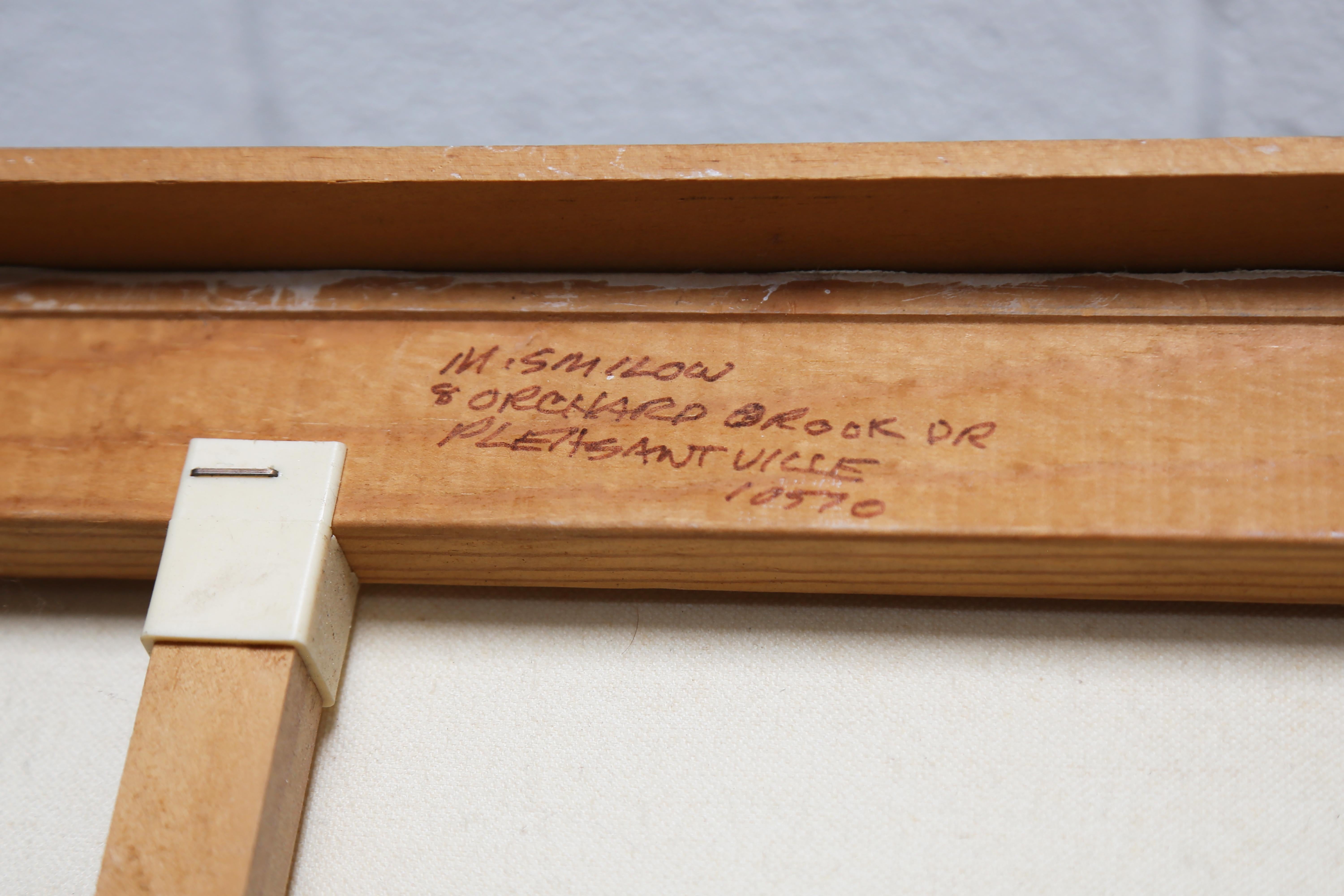 Mel Smilow Weißes abstraktes Ölgemälde auf Leinwand, Assemblage 1988 im Zustand „Relativ gut“ im Angebot in Virginia Beach, VA