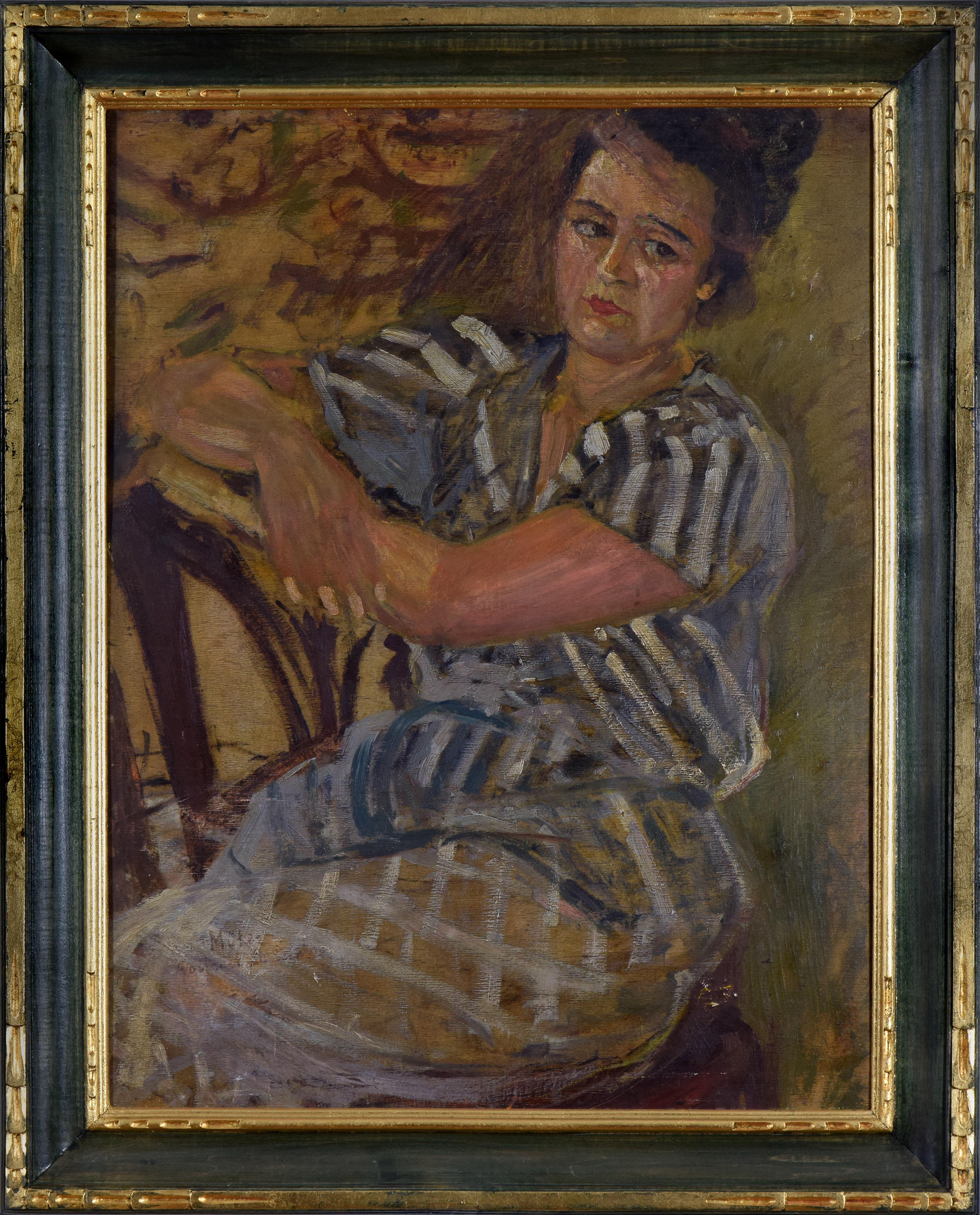 Portrait of a Woman by MELA MUTER - Impressionist, Modern, Portrait, Oil - Painting by Mela Muter