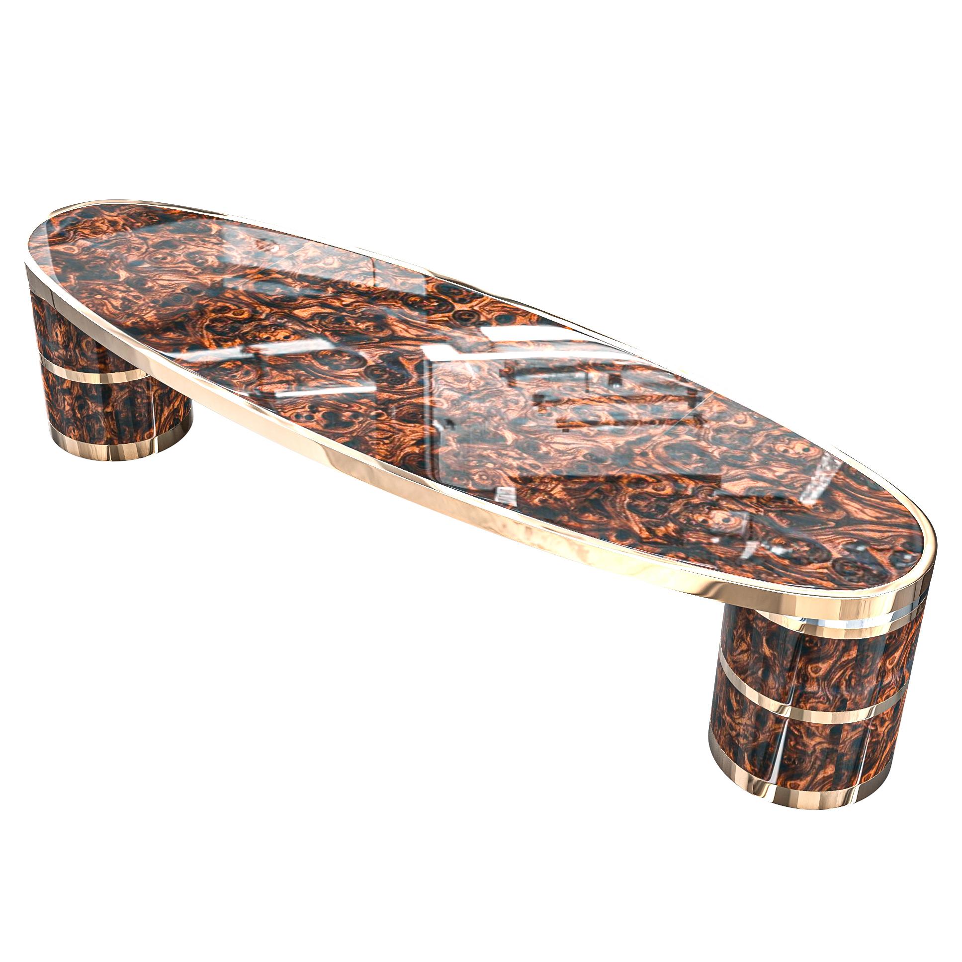 Couchtisch „Melagrana“ aus Wurzelholz, Nussbaum und Bronze, Istanbul im Angebot 1