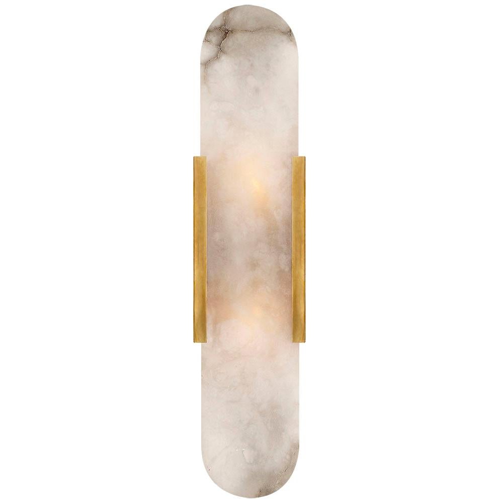 Kelly Wearstler Melange Elongated Sconce in Brass and Natural Alabaster Stone