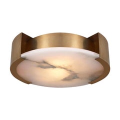 Melange Large Flush Mount in Brass and Natural Alabaster by Kelly Wearstler