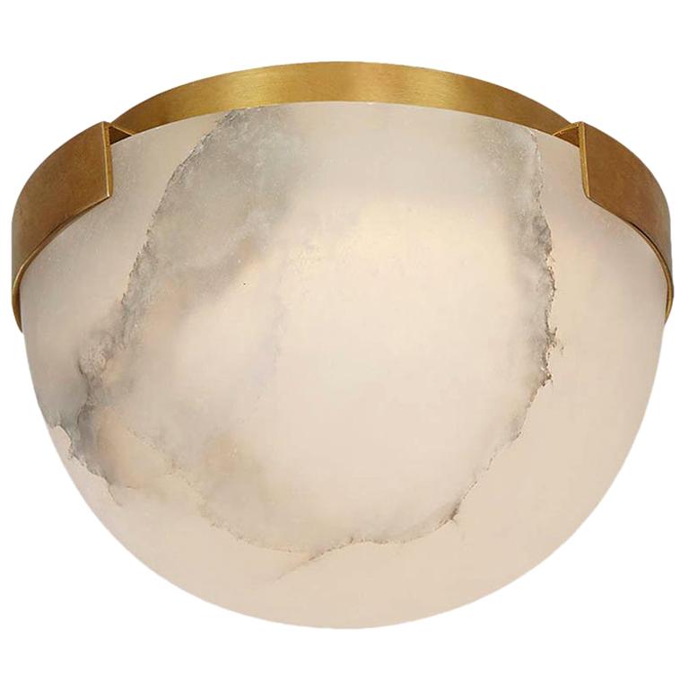 Melange Petite Flushmount in Bronze and Natural Alabaster by Kelly Wearstler