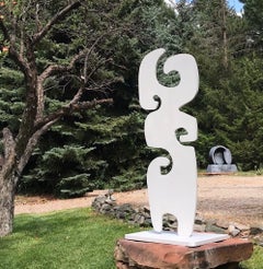 Grandmother, Melanie Yazzie totem silver abstract sculpture Navajo contemporary