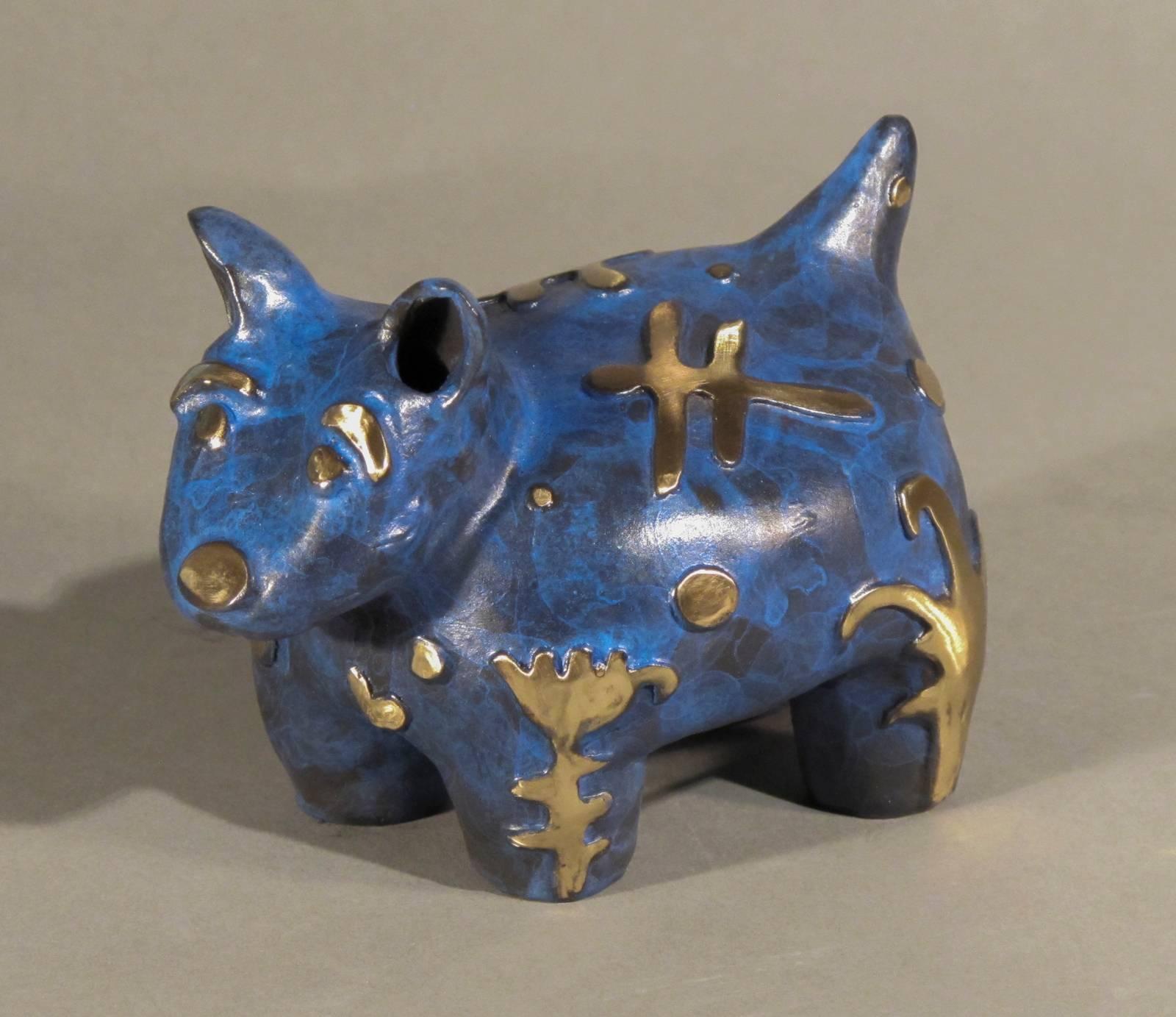 Tina Begay in the Cornfield at Wide Ruins, Bronze von Melanie Yazzie rez Hundeblau, Tina Begay im Angebot 1