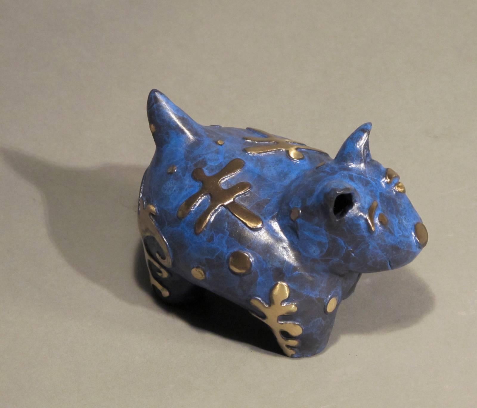 Tina Begay in the Cornfield at Wide Ruins, Bronze von Melanie Yazzie rez Hundeblau, Tina Begay im Angebot 3