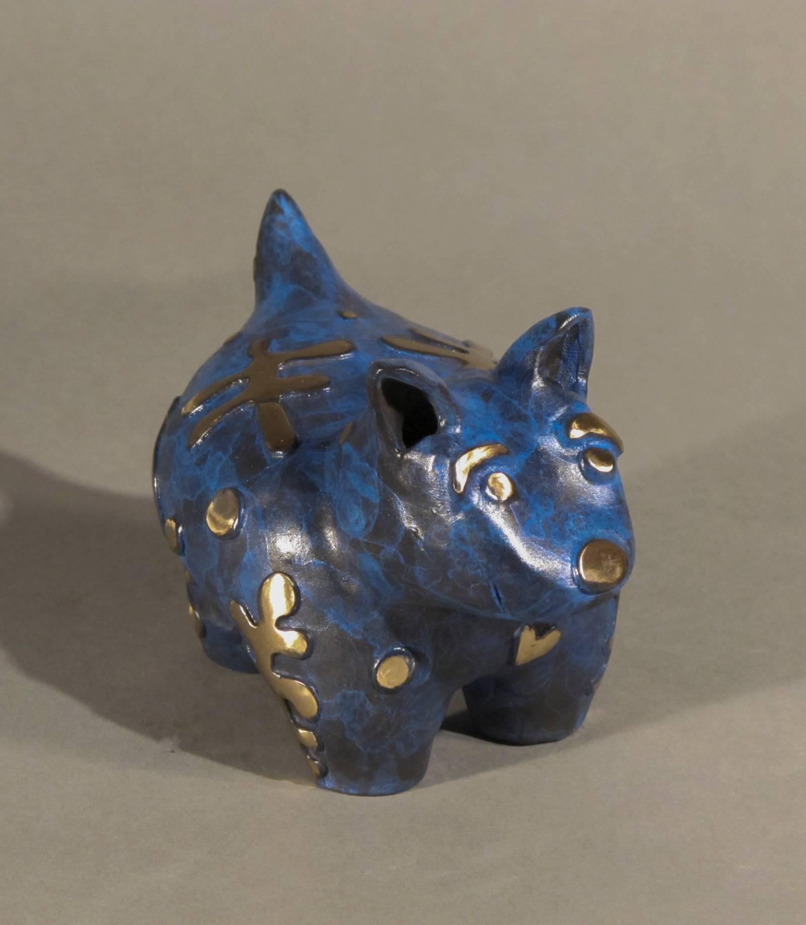 Tina Begay in the Cornfield at Wide Ruins, Bronze von Melanie Yazzie rez Hundeblau, Tina Begay im Angebot 7