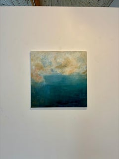 „Held by Depth“: Gemälde im Stil des abstrakten Expressionismus, Mischtechnik, 2010er Jahre, neu, 36 x 36
