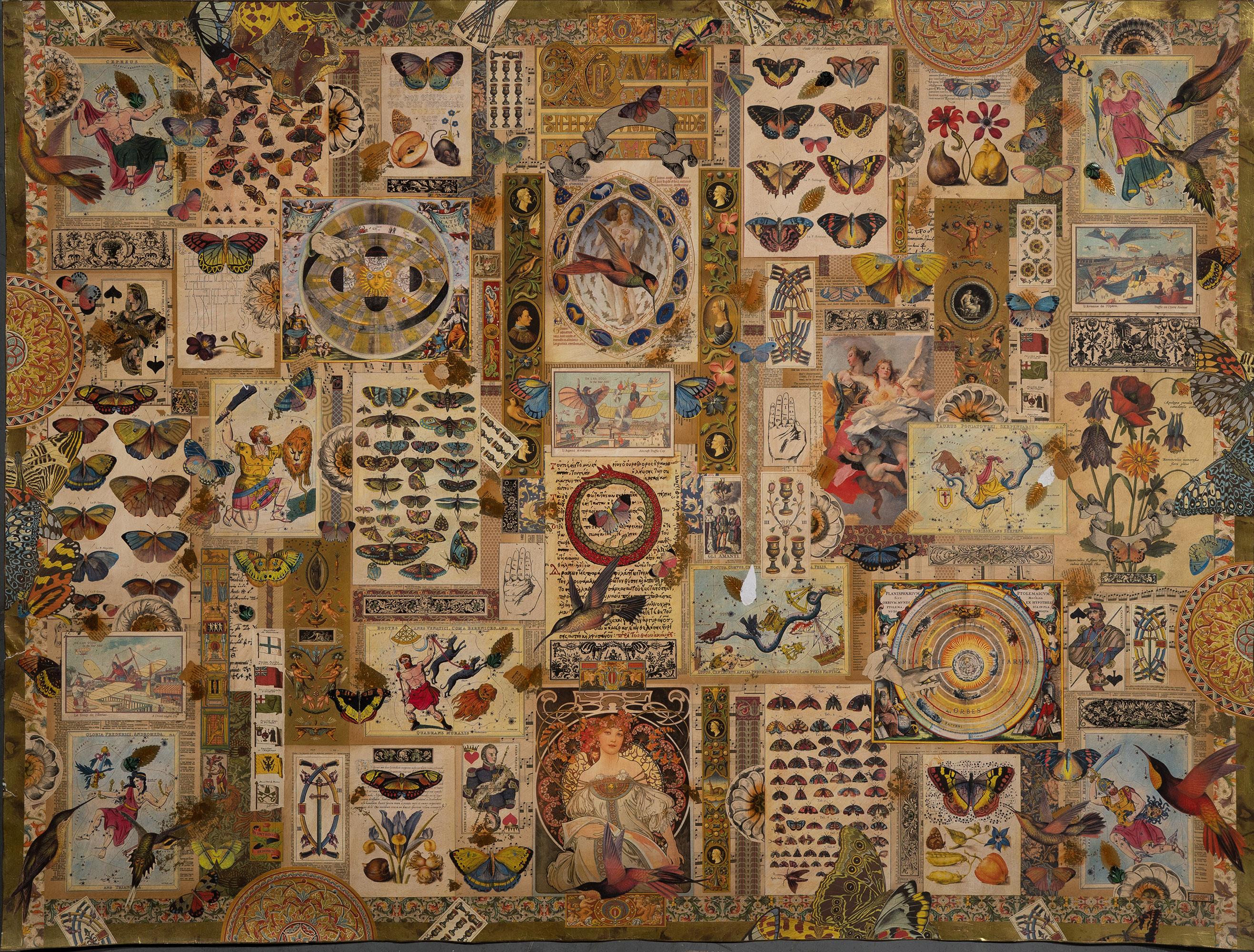 "Sempiternity" collage non encadré sur papier d'art signé par l'artiste Melanie Boone.