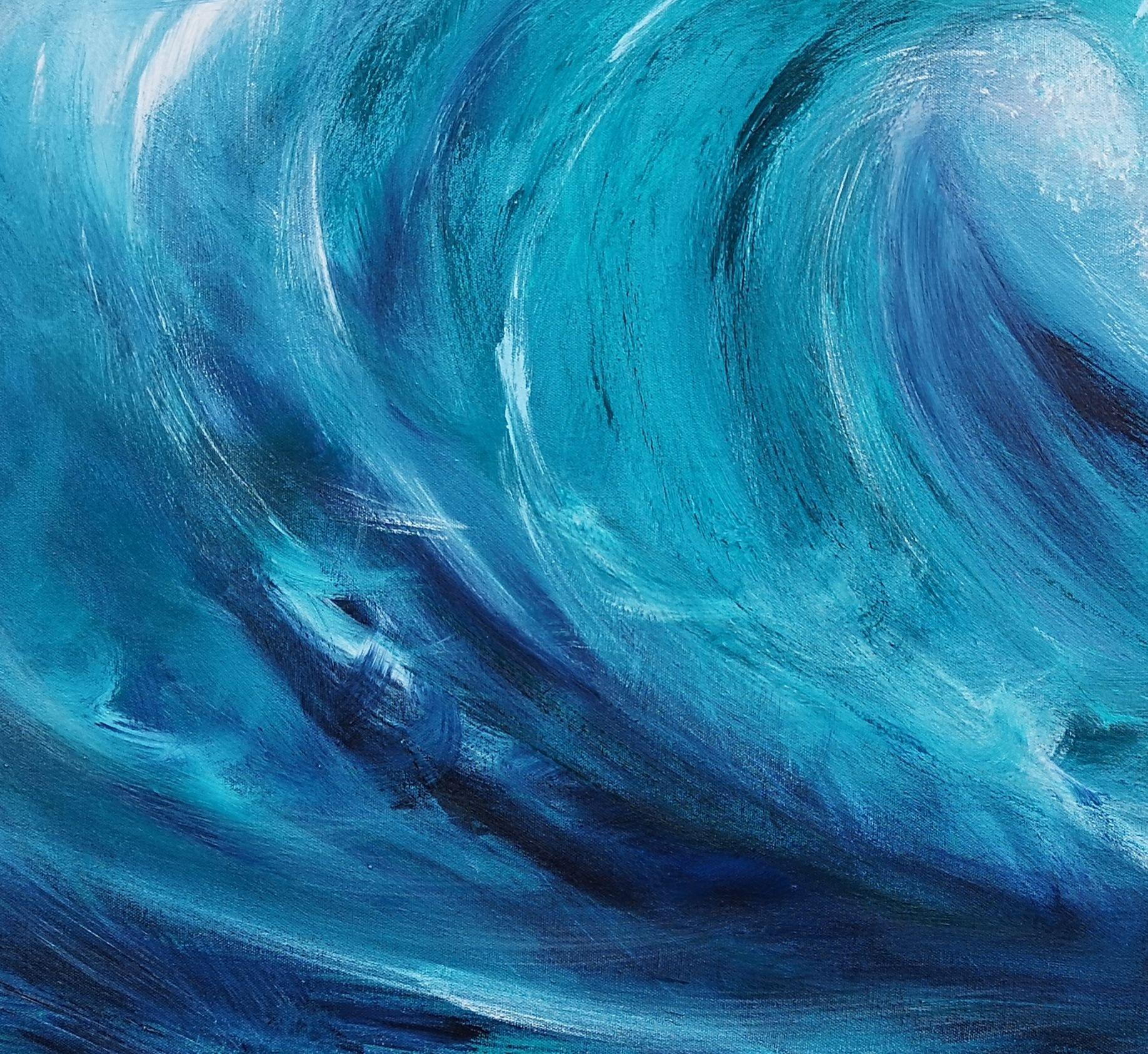 Big Surf - Große Meereslandschaft, Gemälde, Acryl auf Leinwand (Impressionismus), Painting, von Melanie Graham