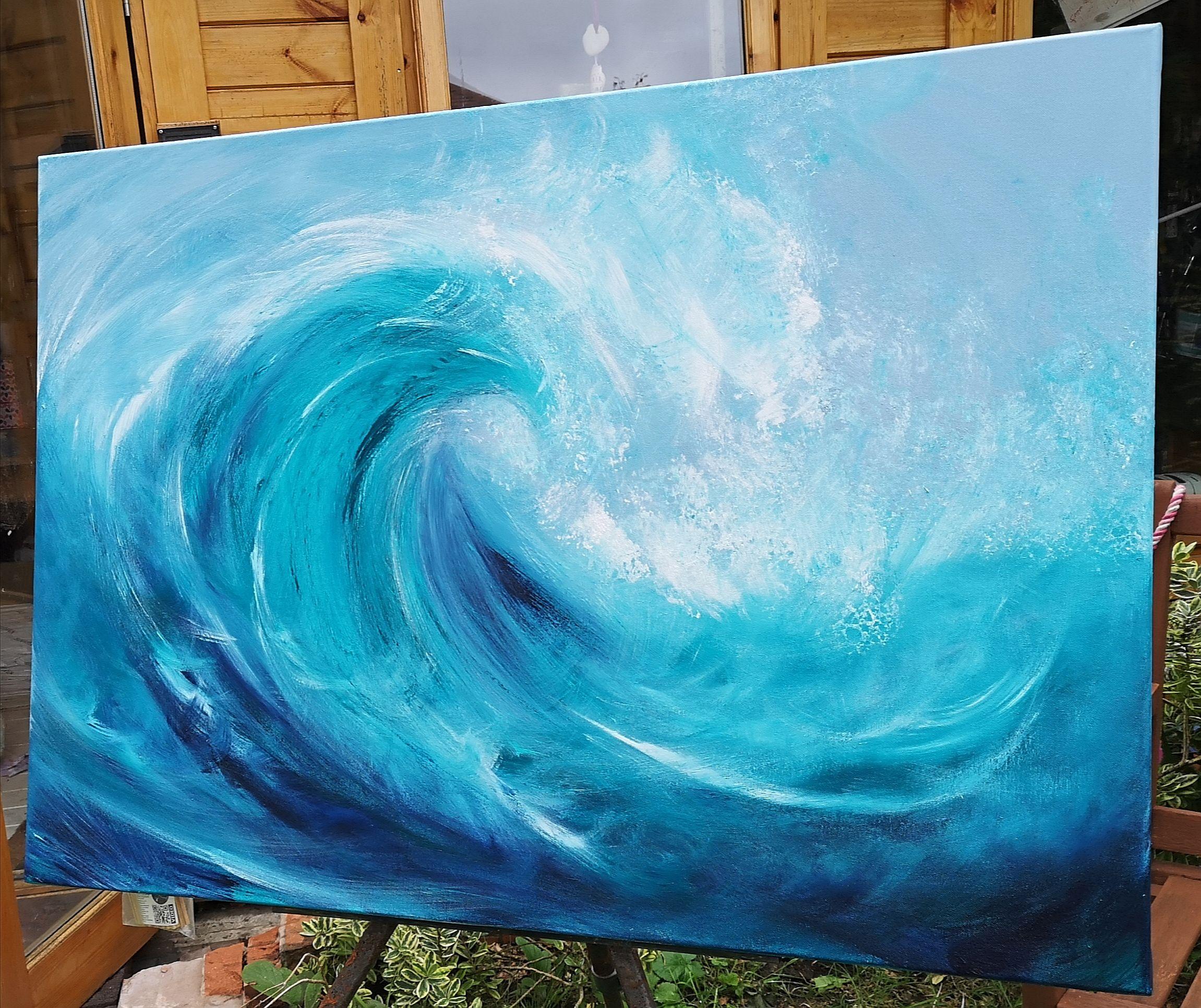 Big Surf - Große Meereslandschaft, Gemälde, Acryl auf Leinwand 1