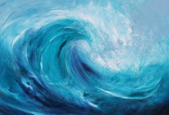 Big Surf - Große Meereslandschaft, Gemälde, Acryl auf Leinwand