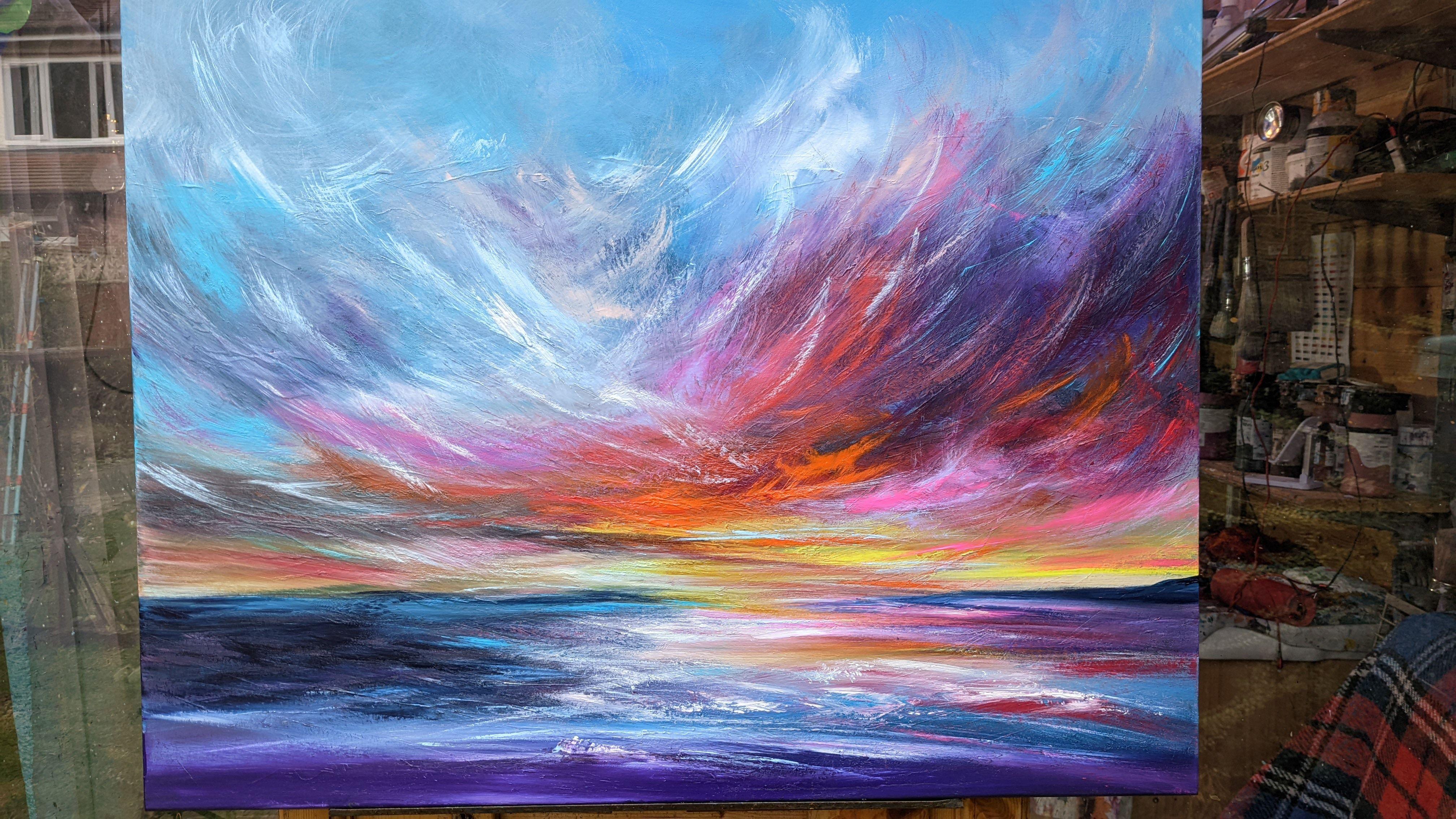 Crescendo - Paesaggio marino mozzafiato, Pittura, Acrilico su tela in vendita 1
