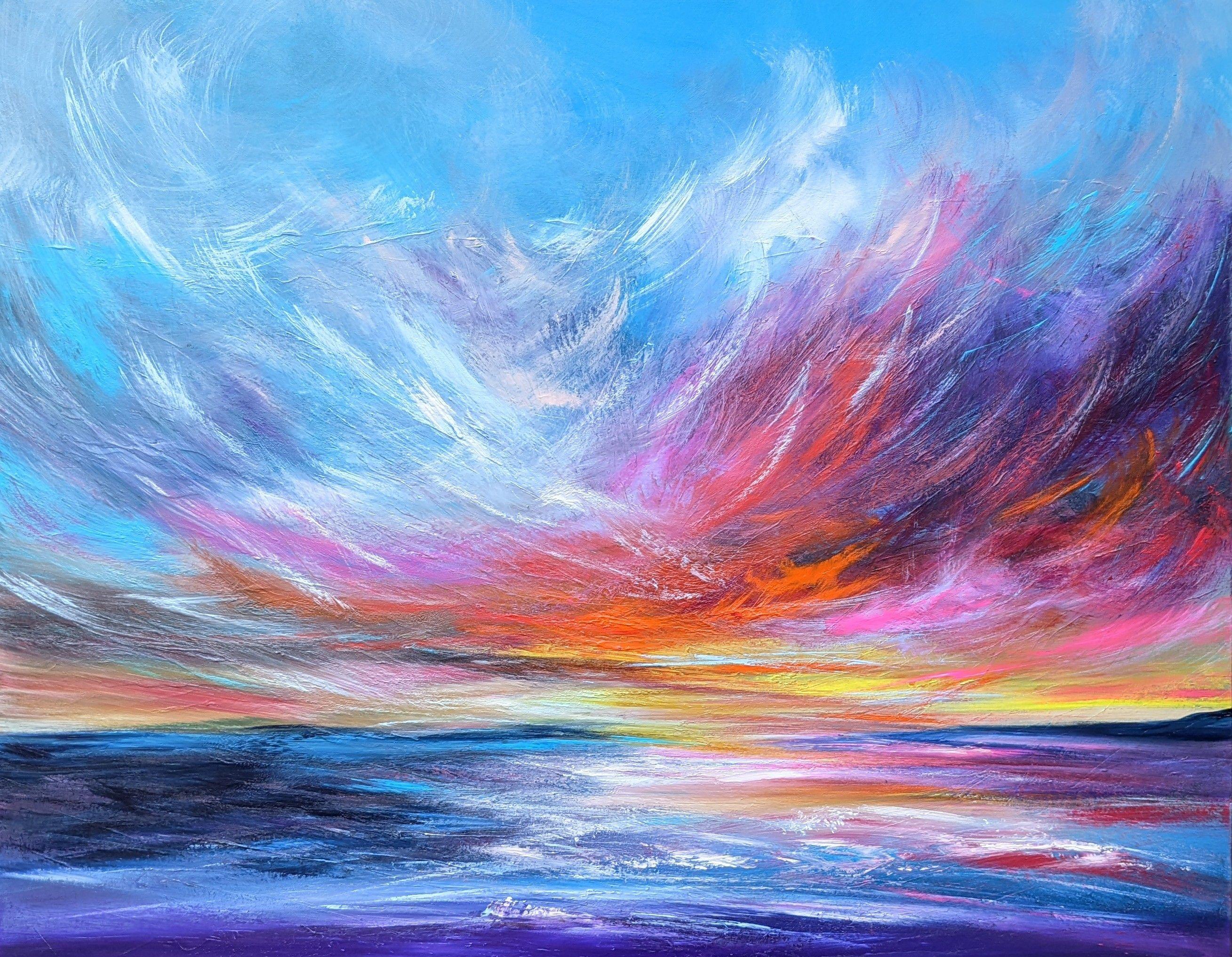 Crescendo - Paesaggio marino mozzafiato, Pittura, Acrilico su tela - Painting di Melanie Graham