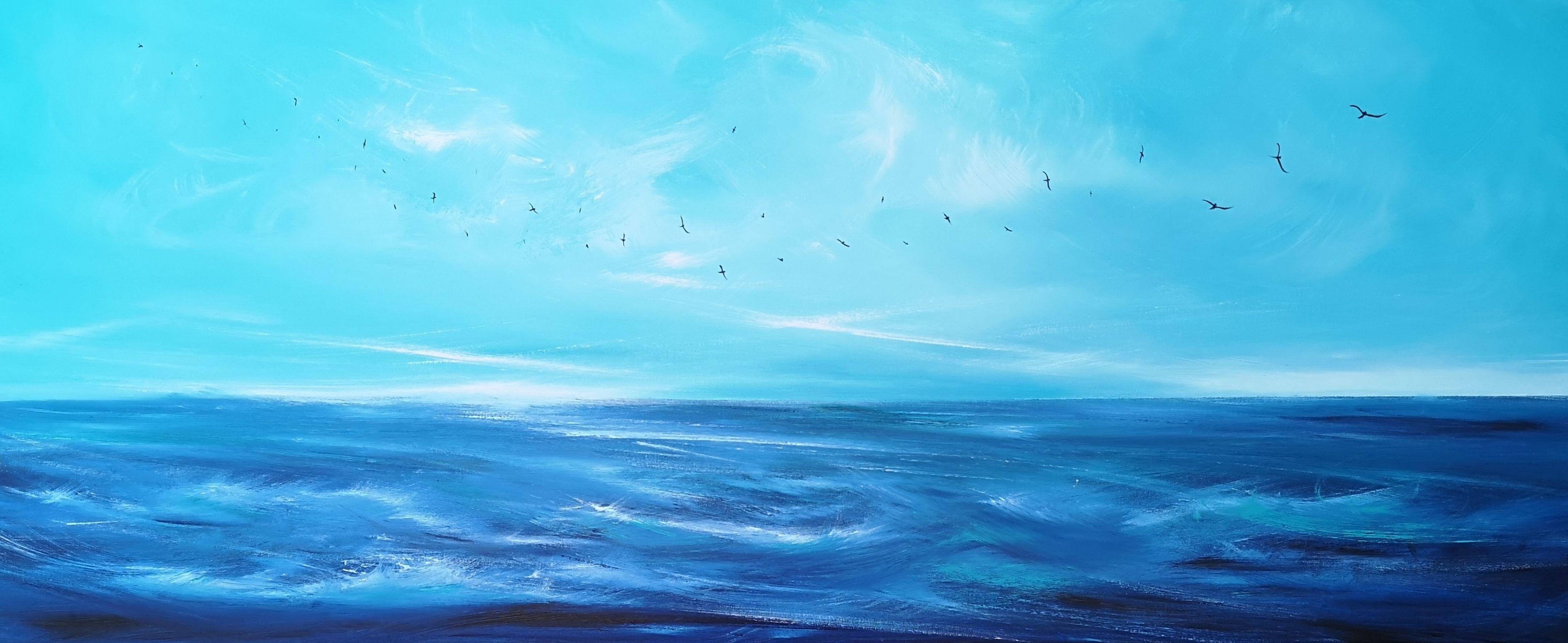 Blues fresco, Pintura, Acrílico sobre lienzo - Painting de Melanie Graham