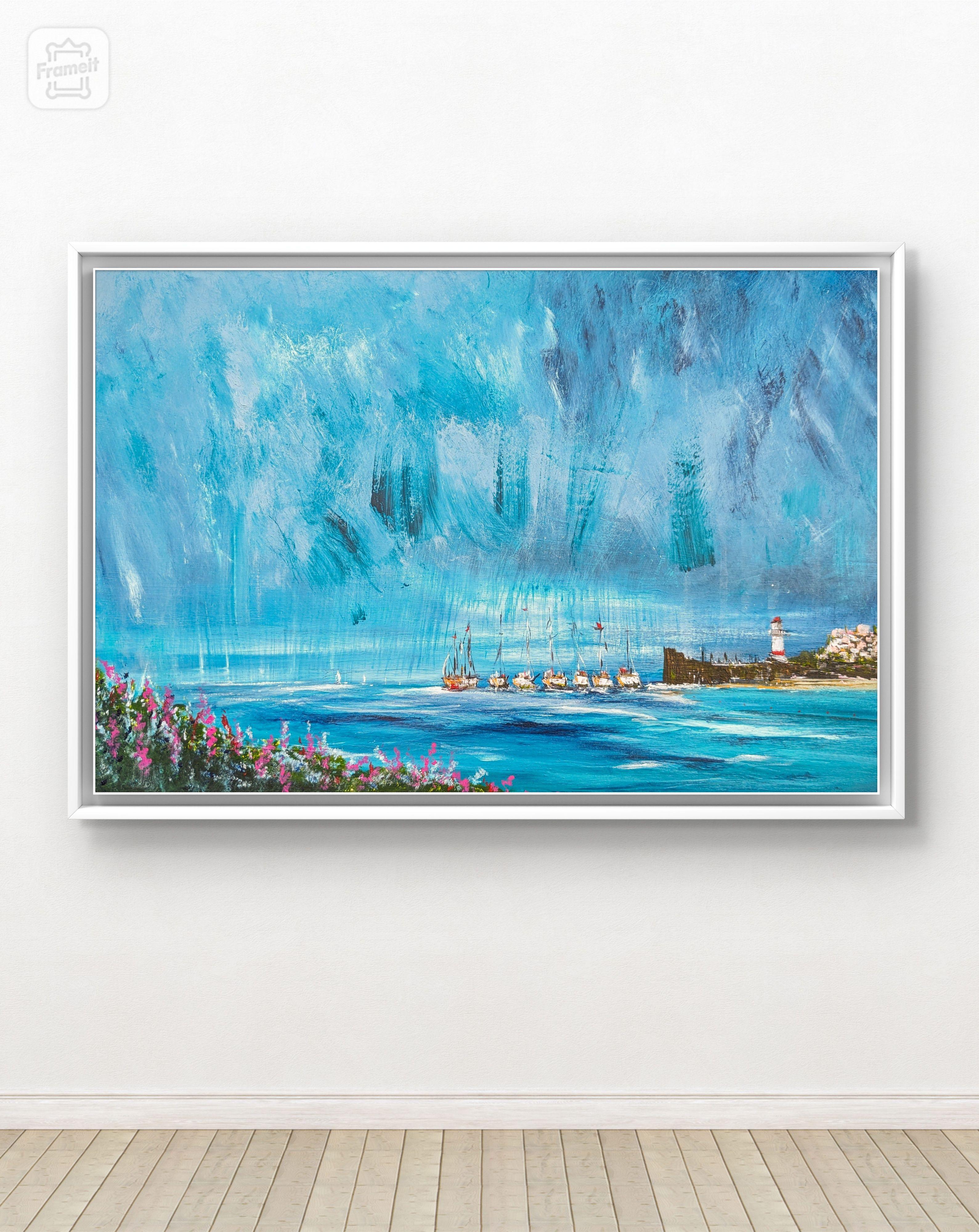 Viste del porto, Pittura, Acrilico su tela - Painting Impressionismo di Melanie Graham