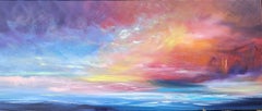 I'm Still Here - Stunning Panoramic Seascape, Painting, Acrylic on Canvas
