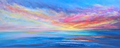 Nature's Symphony VII - Panoramic Seascape, Painting, Acrylic on Canvas