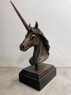 Sculpture de buste en bronze en édition limitée « Licorne »