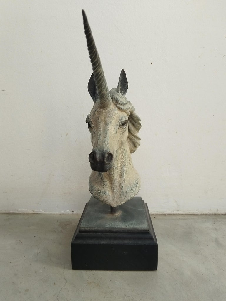 Melanie Louwrens - Limited Edition Bronze Bust Sculpture "White Unicorn ...