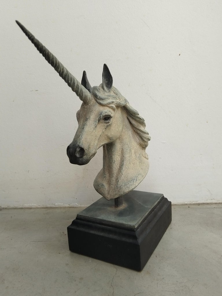Melanie Louwrens - Limited Edition Bronze Bust Sculpture "White Unicorn ...