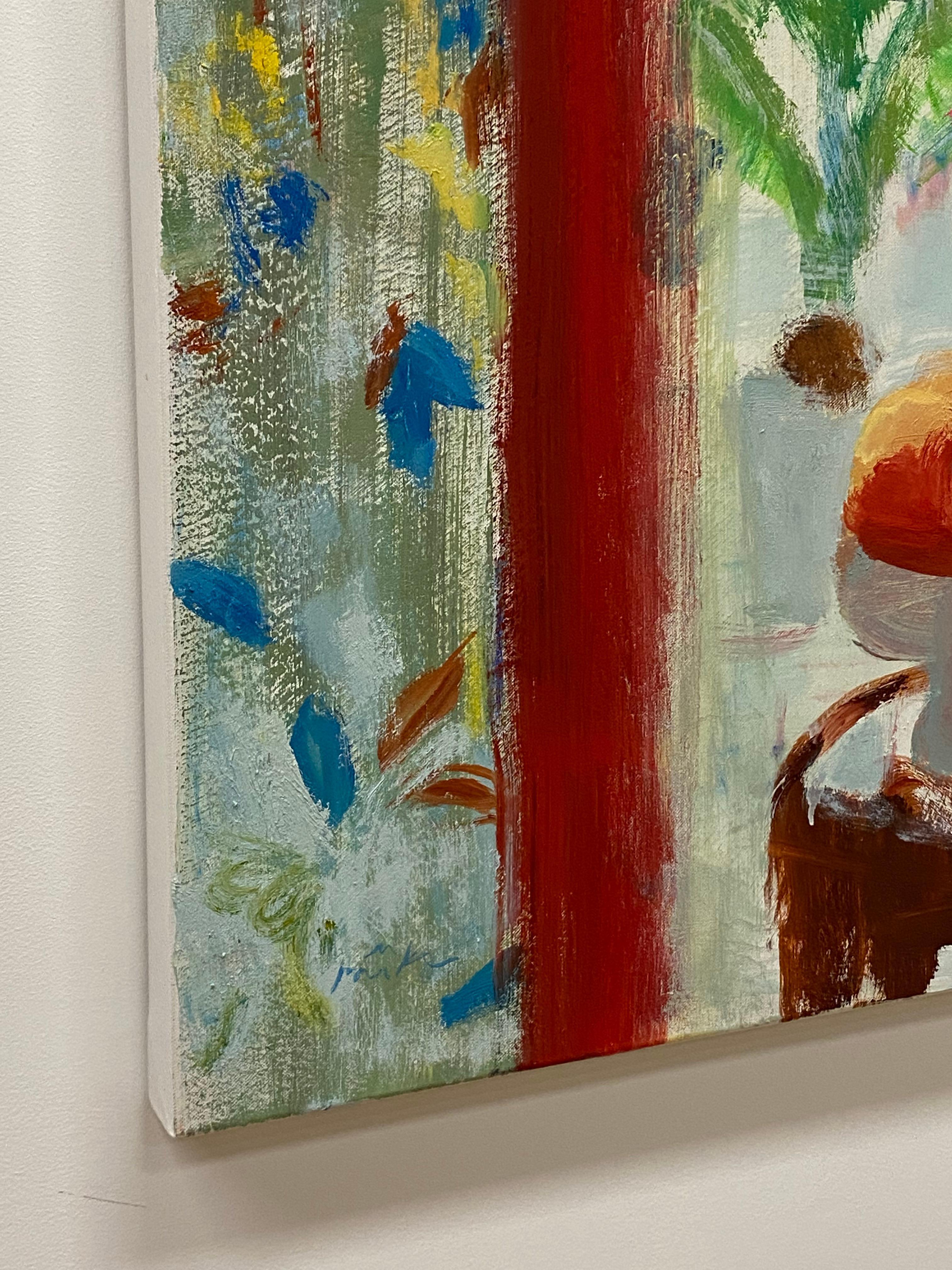 Piazza del Giardino di Arezzo - Fiori di crisantemo giallo rosso frutta Natura morta, 2019 in vendita 3