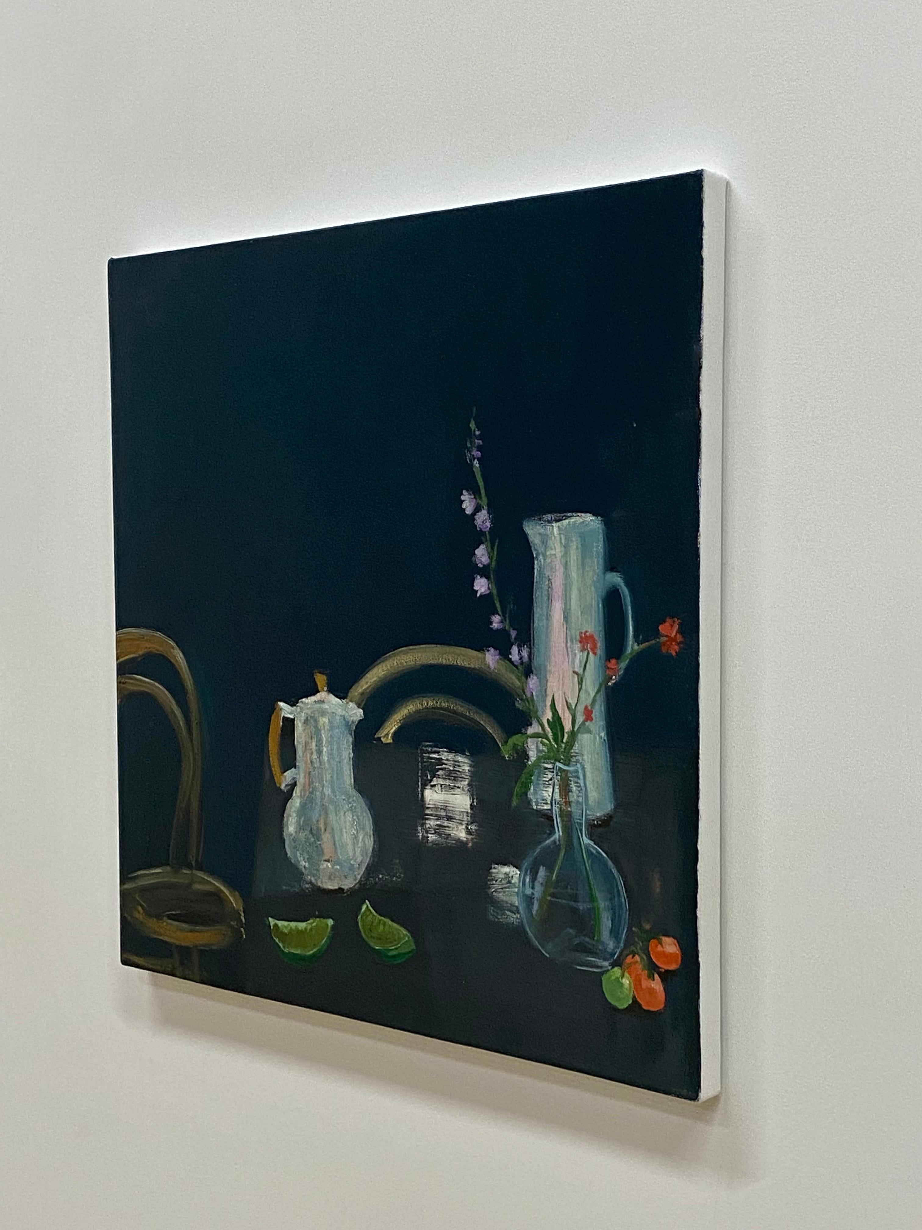 Assam - Pittura a olio contemporanea Sala da pranzo Frutta Fiori Natura morta, 2021 in vendita 7