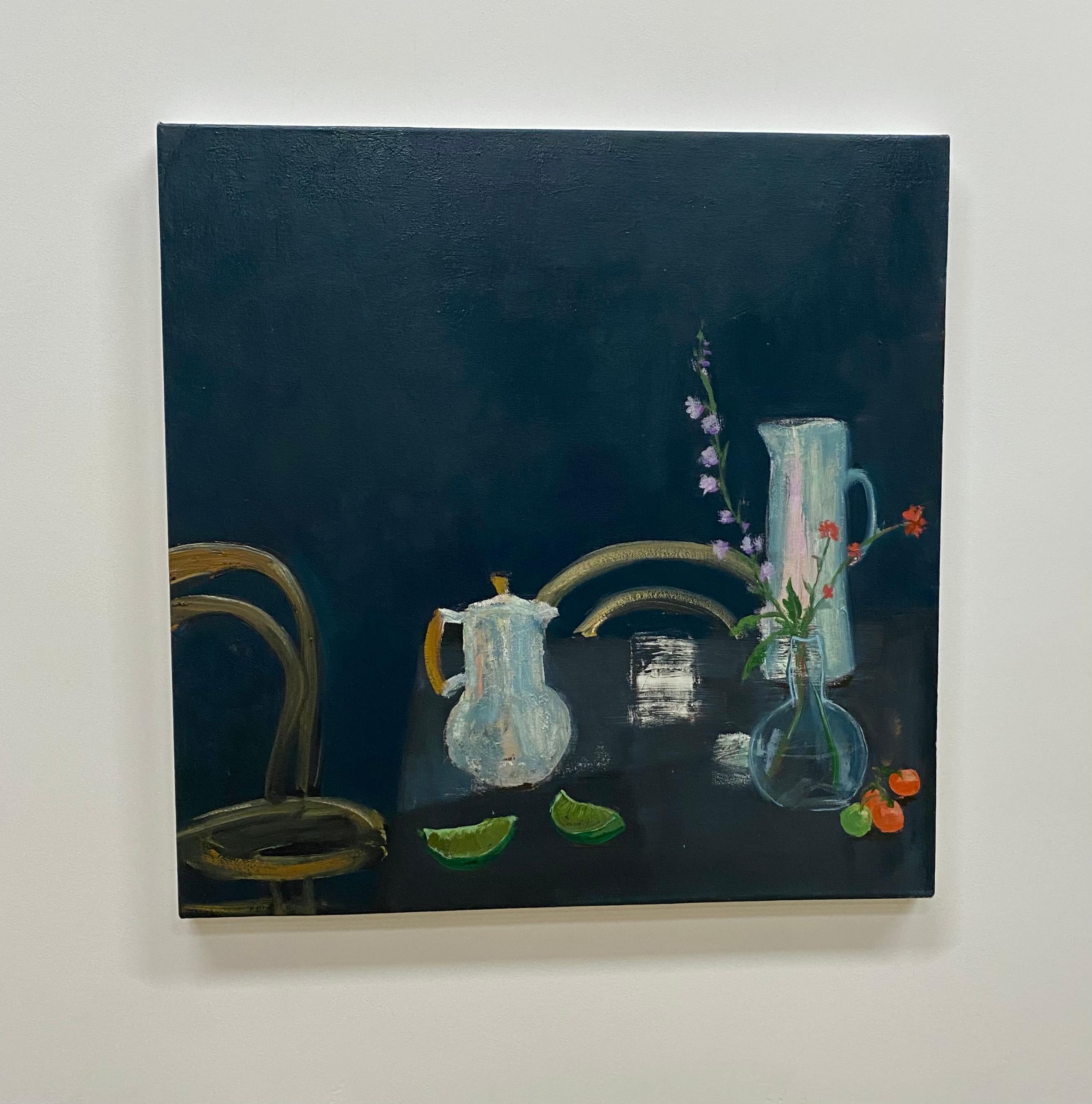 Assam - Pittura a olio contemporanea Sala da pranzo Frutta Fiori Natura morta, 2021 - Painting di Melanie Parke
