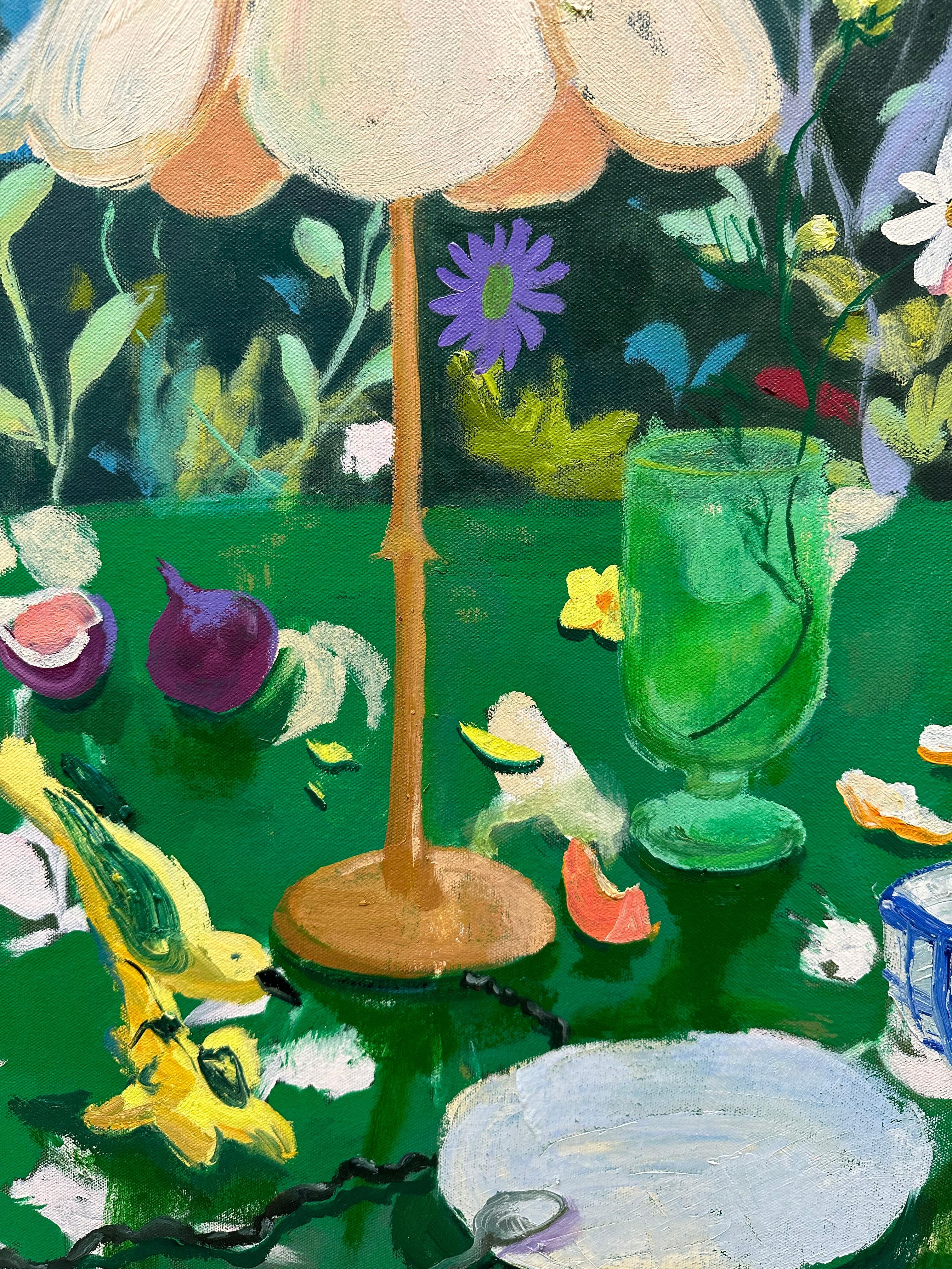 Uccelli e cucchiai - Natura morta botanica Greene & Greene Dahlia Flowers Tea Fruit, 2024 in vendita 6