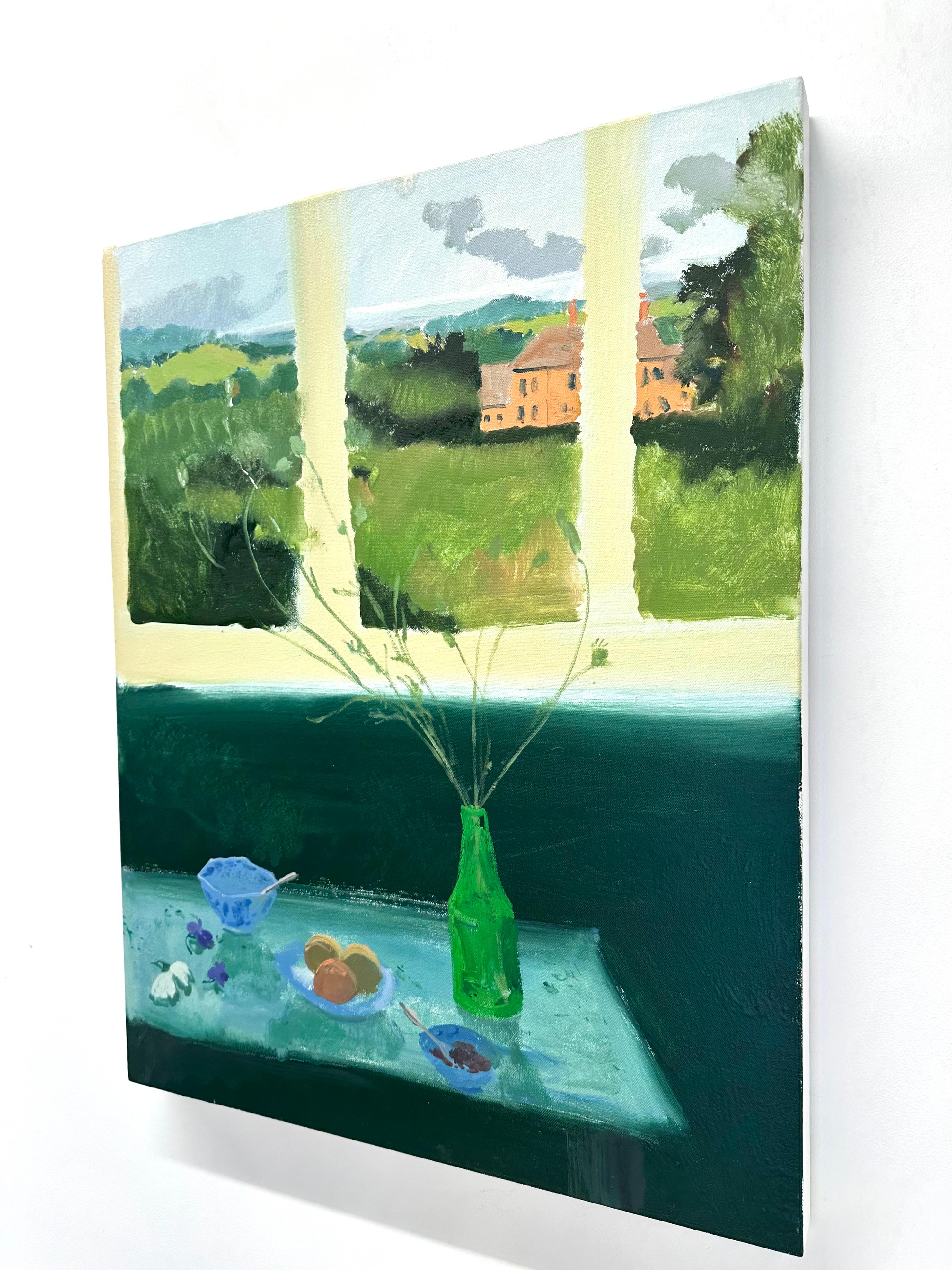 Emerald Manner - Contemporary Still Life Flowers Fruit Landscape Green, 2024 im Angebot 5