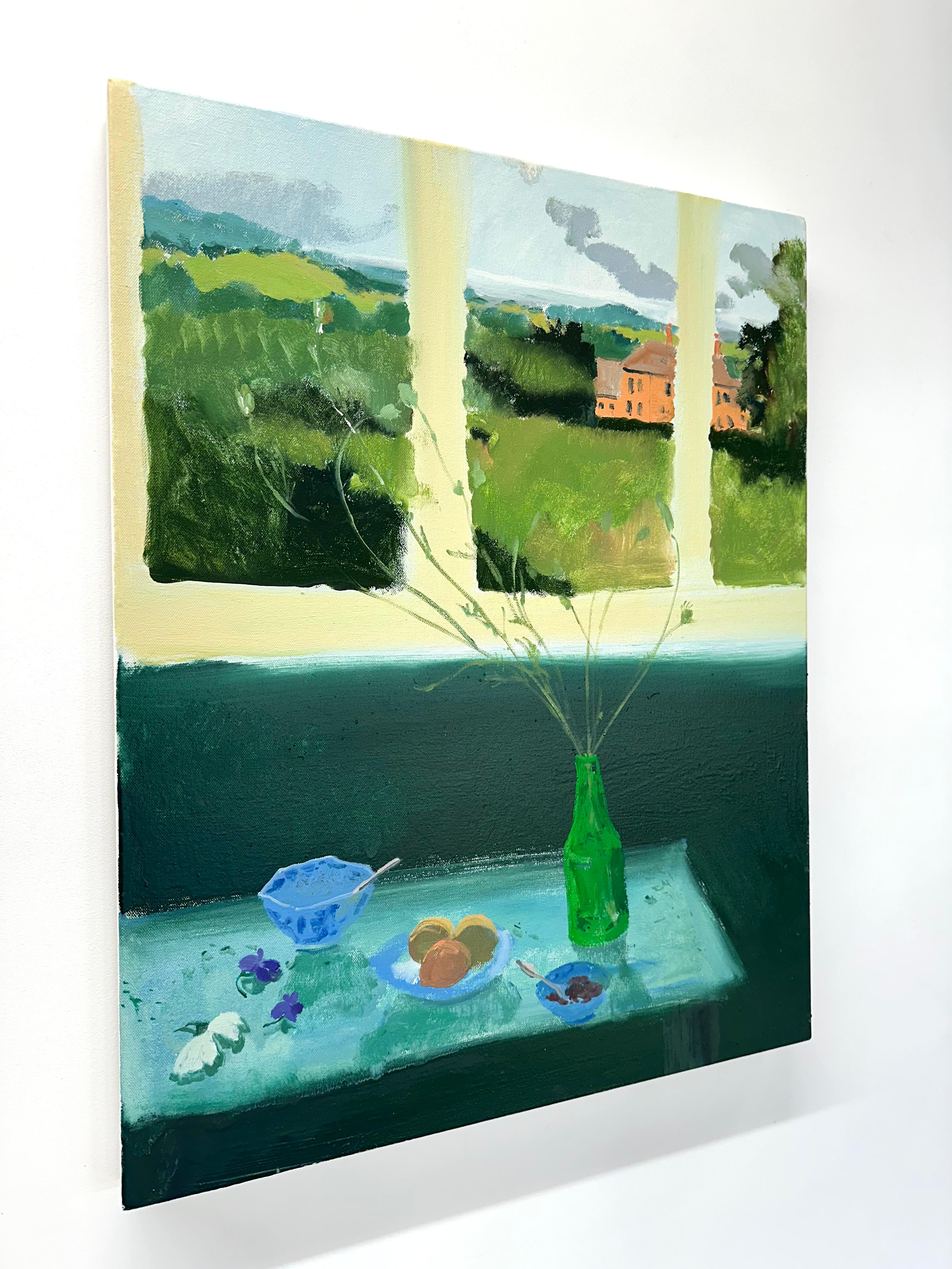 Emerald Manner - Contemporary Still Life Flowers Fruit Landscape Green, 2024 (Zeitgenössisch), Painting, von Melanie Parke