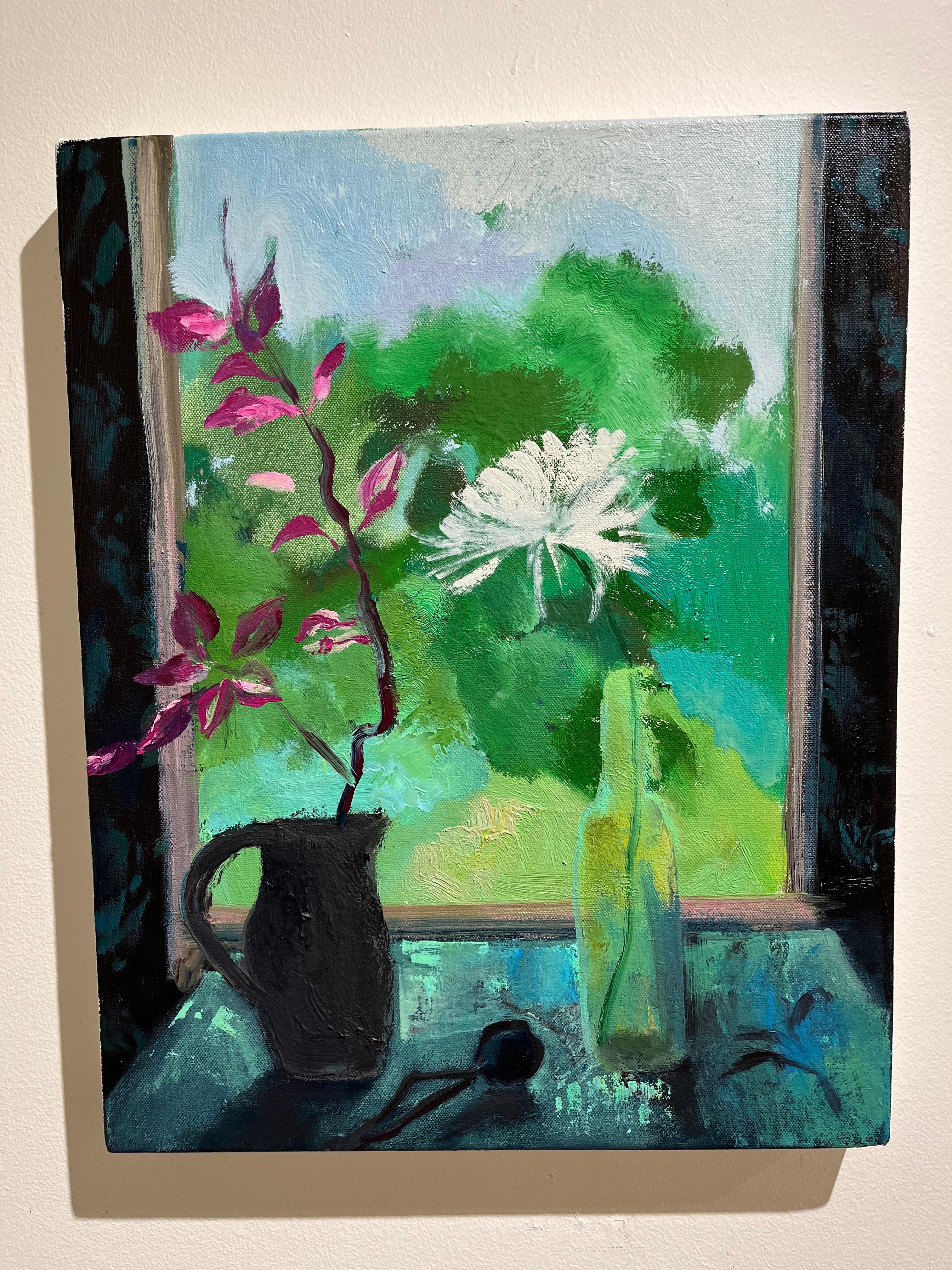 Grenwald, 2022, huile sur toile, peinture impressionniste d'intérieur et nature morte - Impressionnisme américain Painting par Melanie Parke