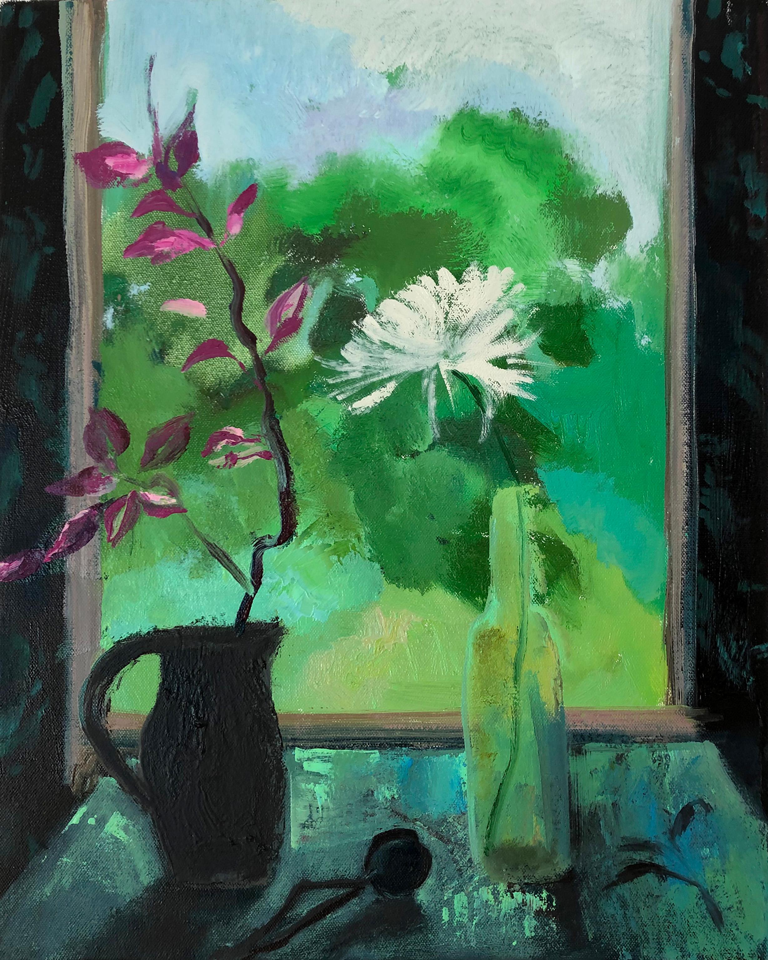 Interior Painting Melanie Parke - Grenwald, 2022, huile sur toile, peinture impressionniste d'intérieur et nature morte